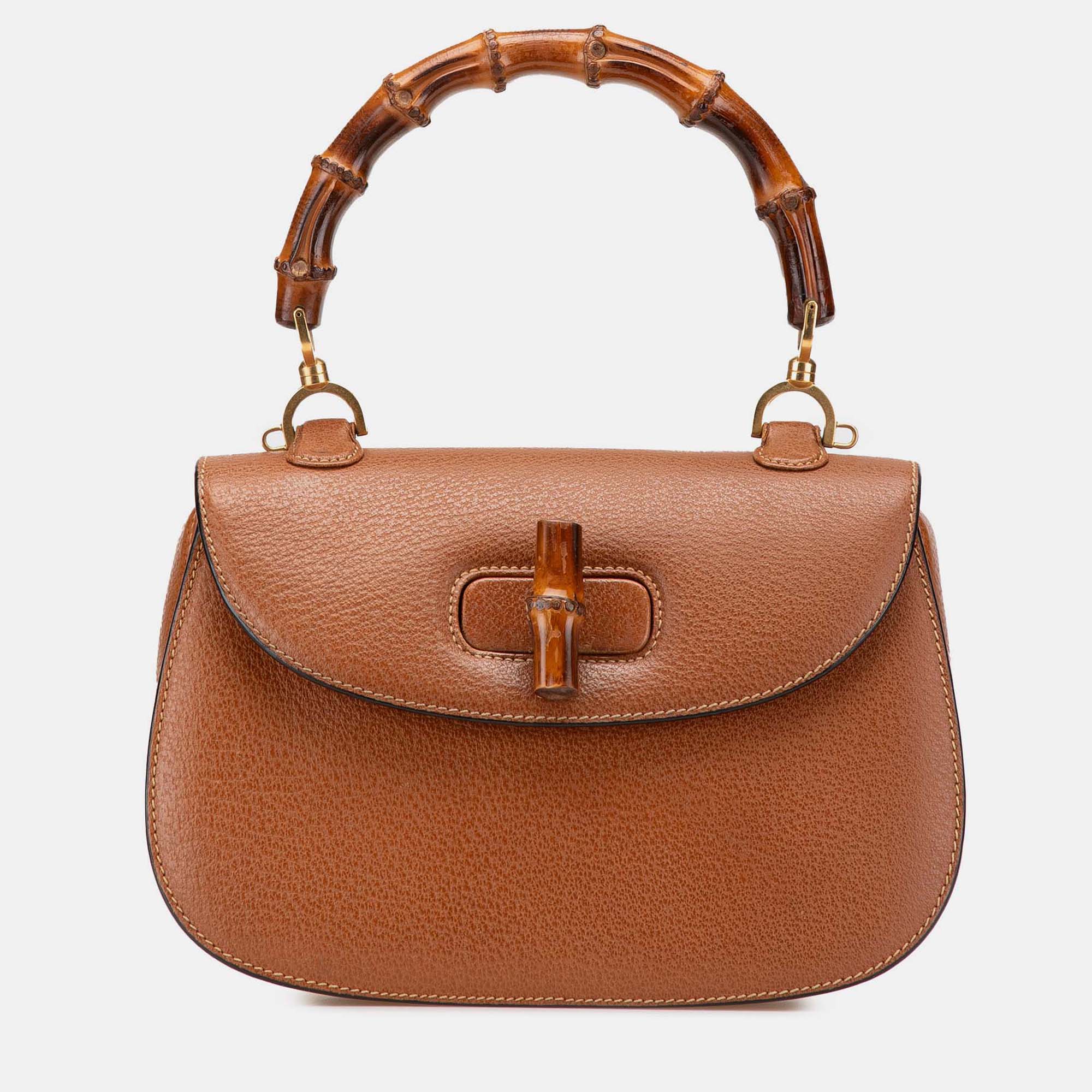 

Gucci Brown Calfskin Bamboo Night Bag