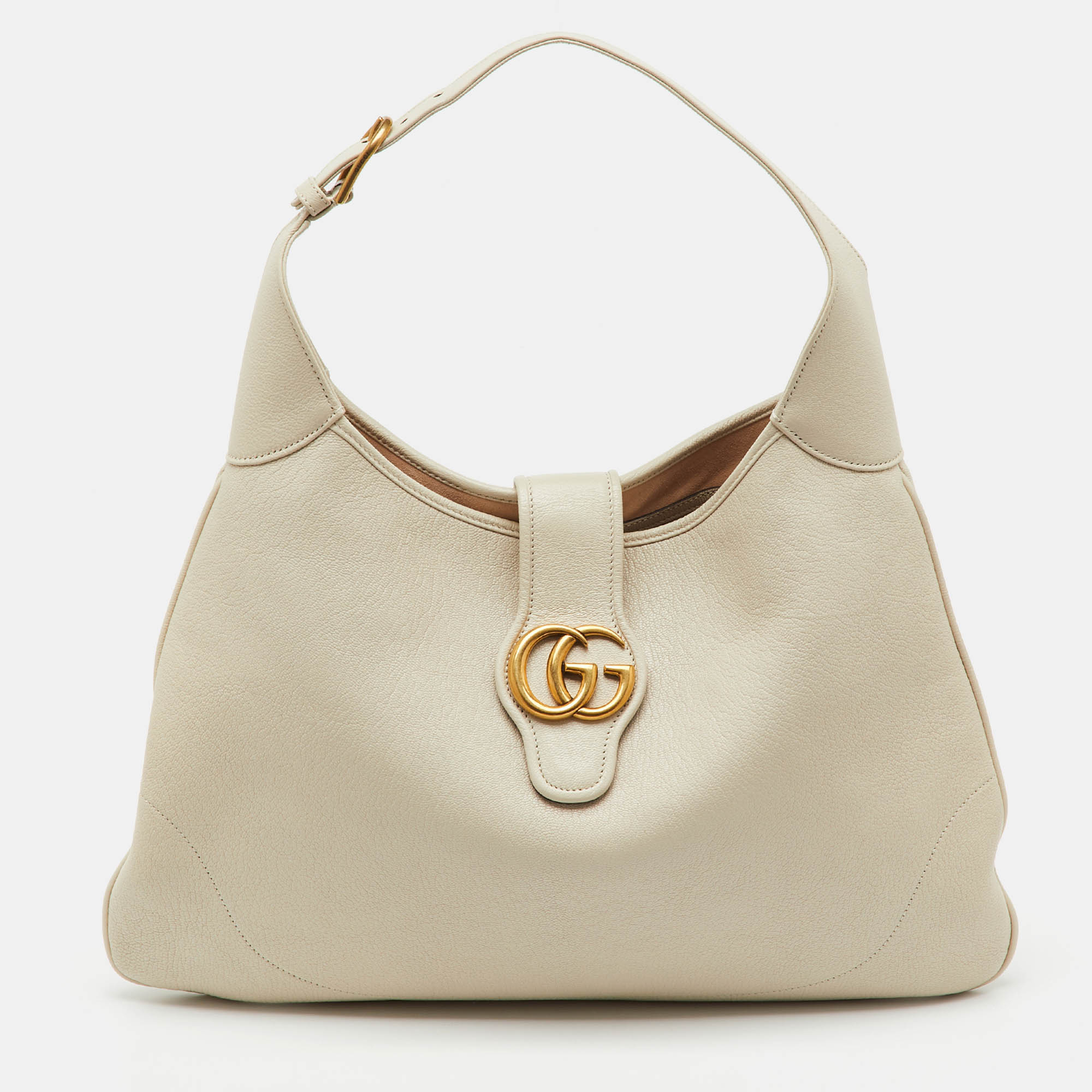 

Gucci White Leather Double G Large Aphrodite Shoulder Bag