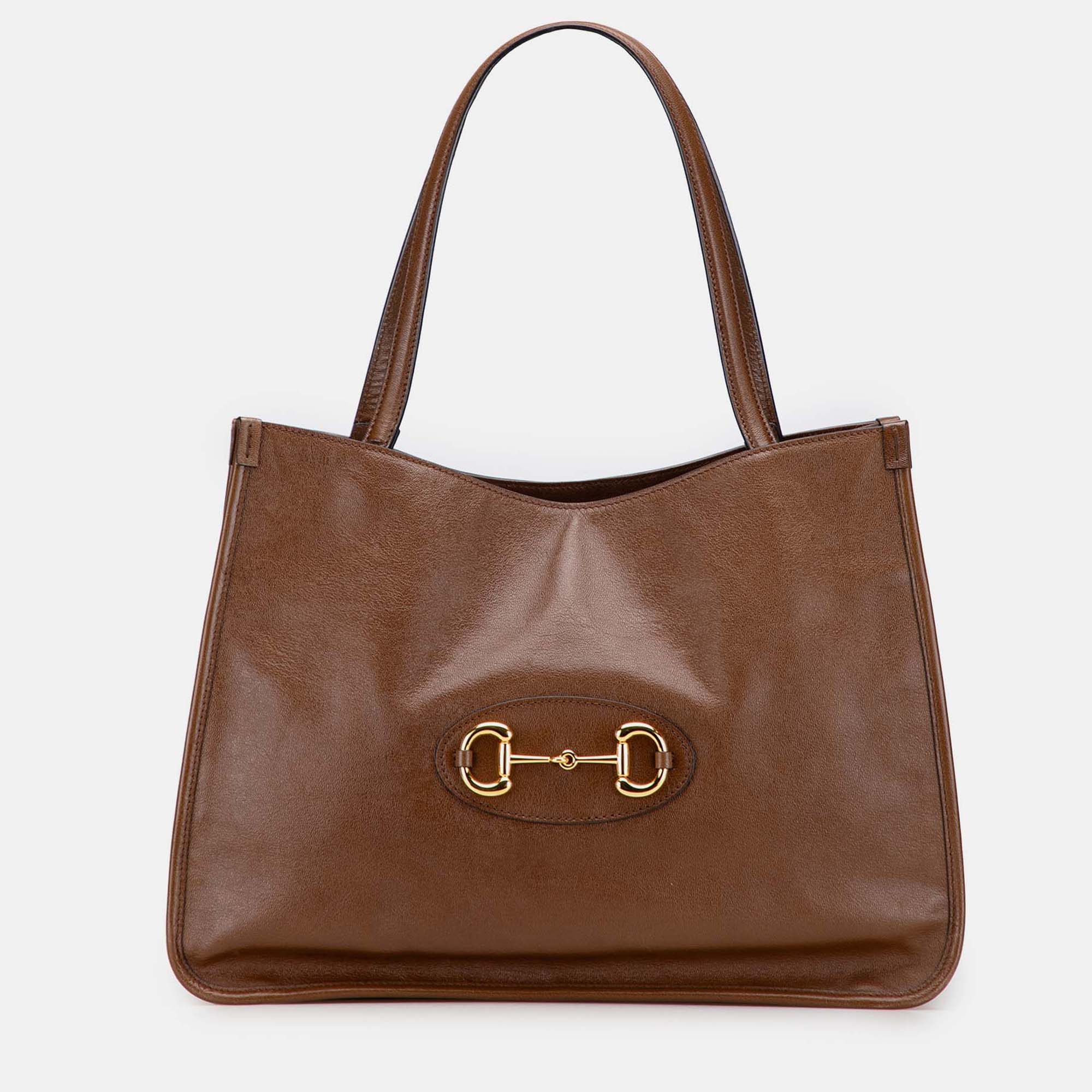 

Gucci Brown Medium Leather Horsebit 1955 Tote