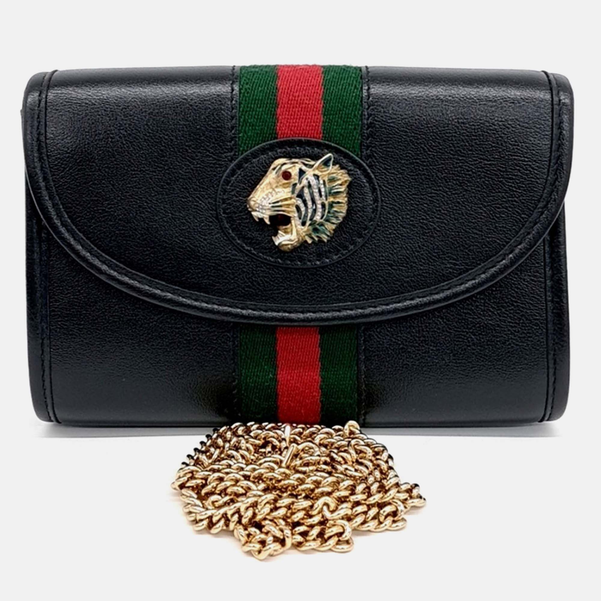 

Gucci Black Leather Raja Mini Crossbody Bag