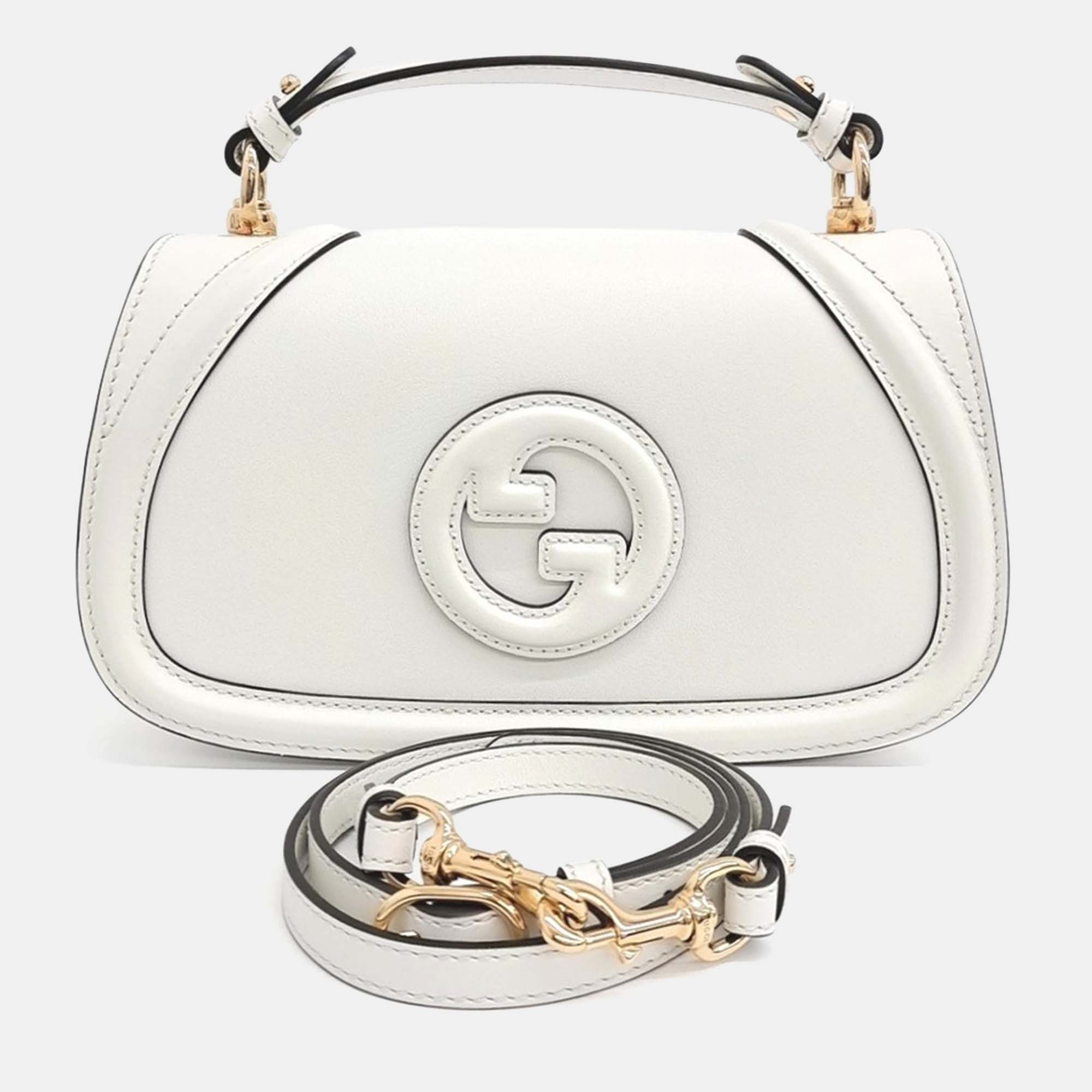 

Gucci White Leather Blondie Medium Top Handle Bag