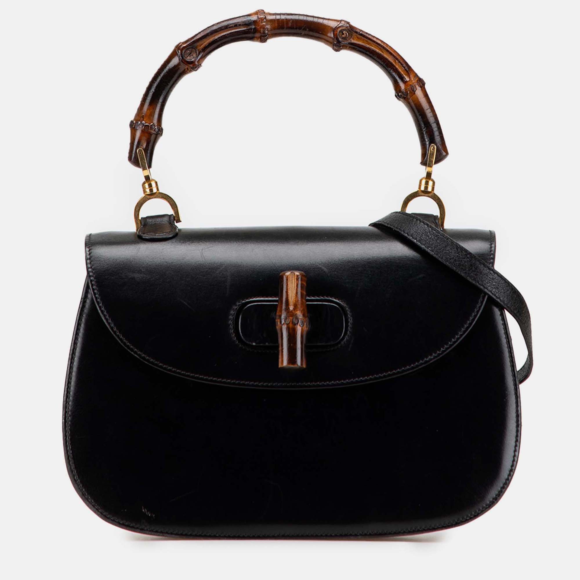 

Gucci Black Calfskin Bamboo Night