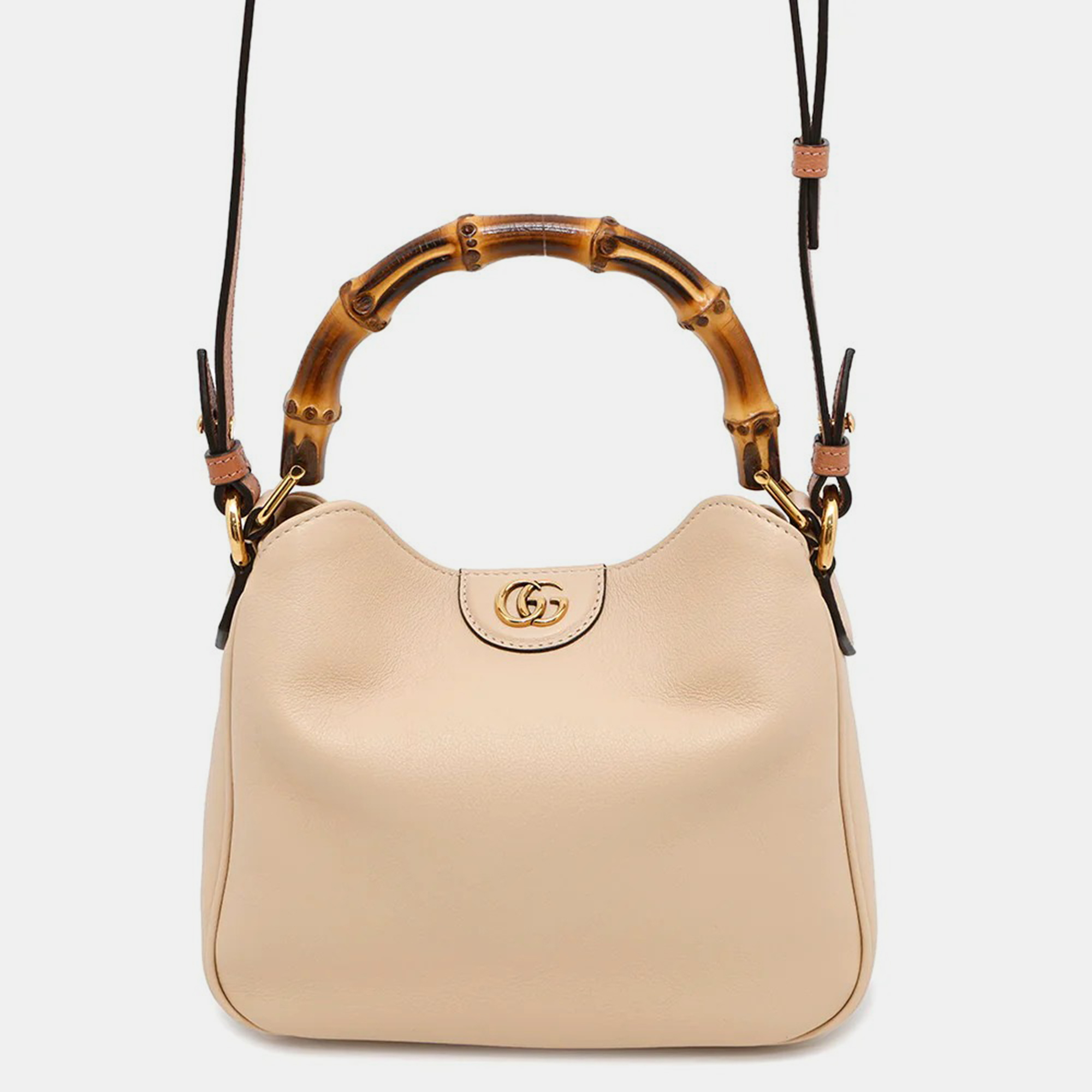 

Gucci Diana Small Beige Leather Bamboo Shoulder Bag