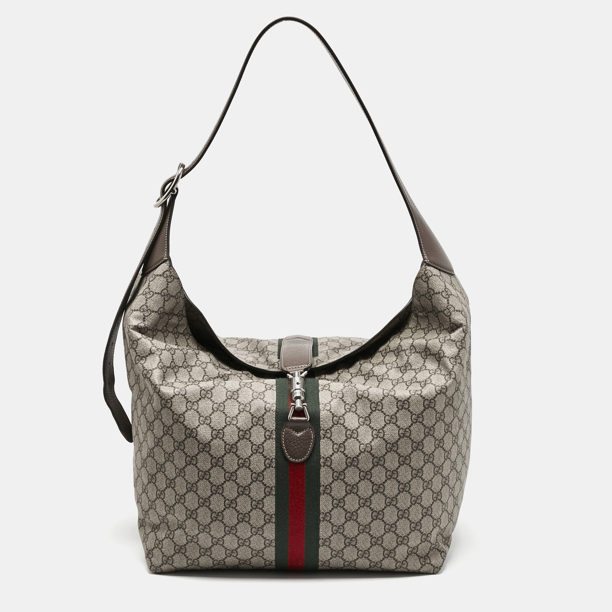 

Gucci Beige/Ebony GG Supreme Canvas and Leather Medium Jackie 1961 Shoulder Bag