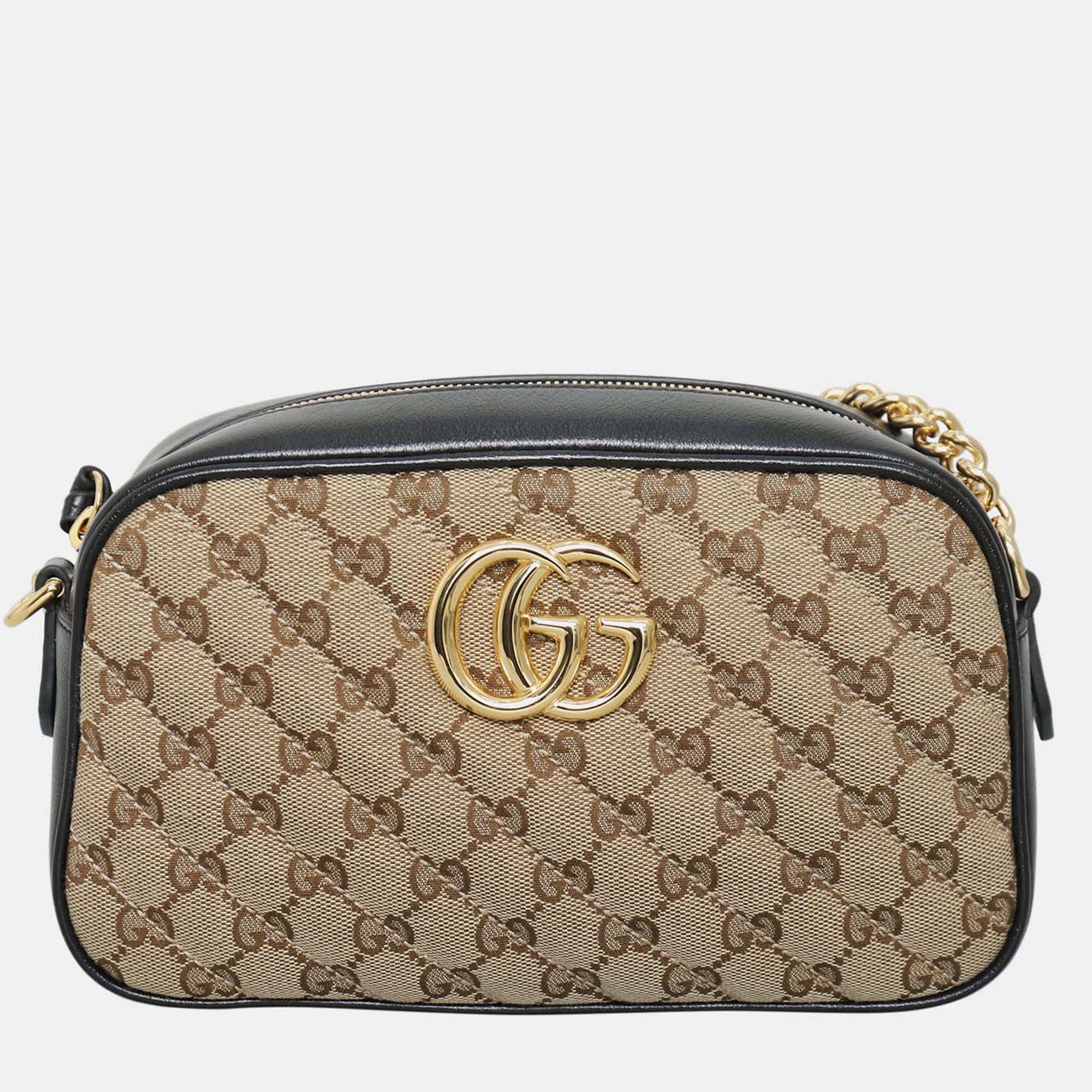 

Gucci Small Marmont Canvas Camera Bag, Beige