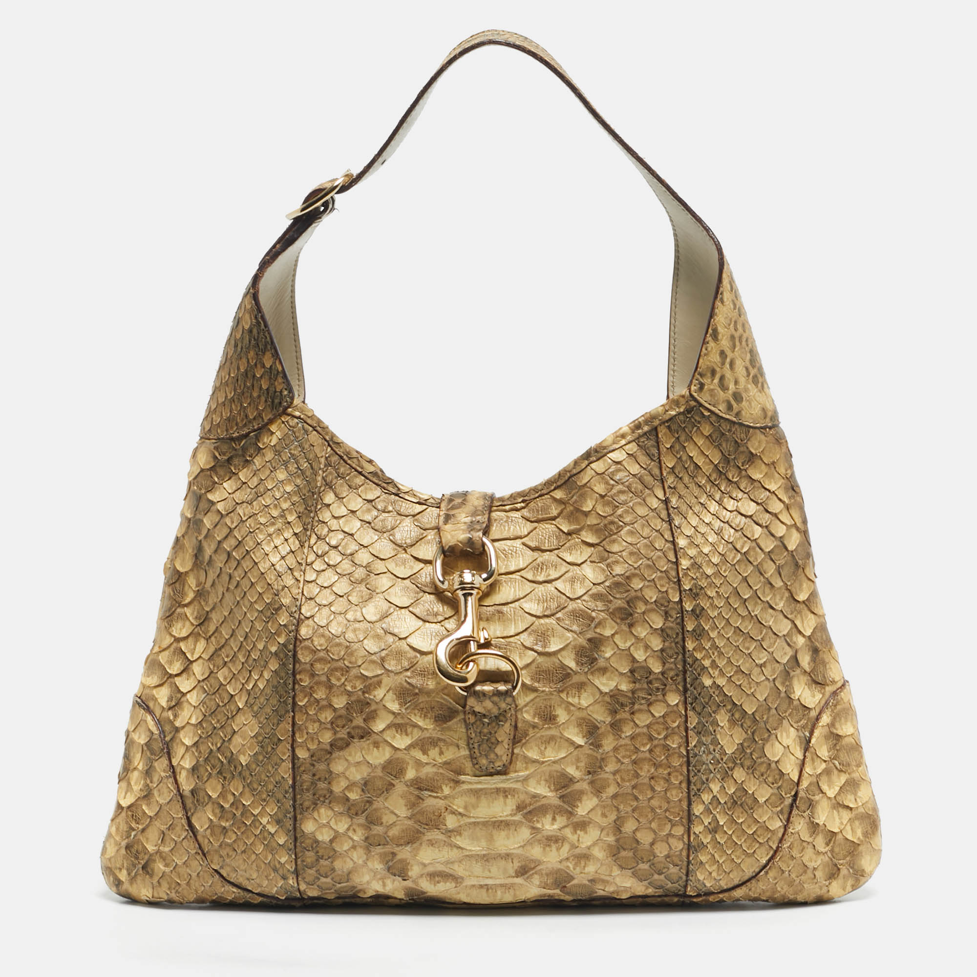 

Gucci Cream Python Medium Jackie O Hobo
