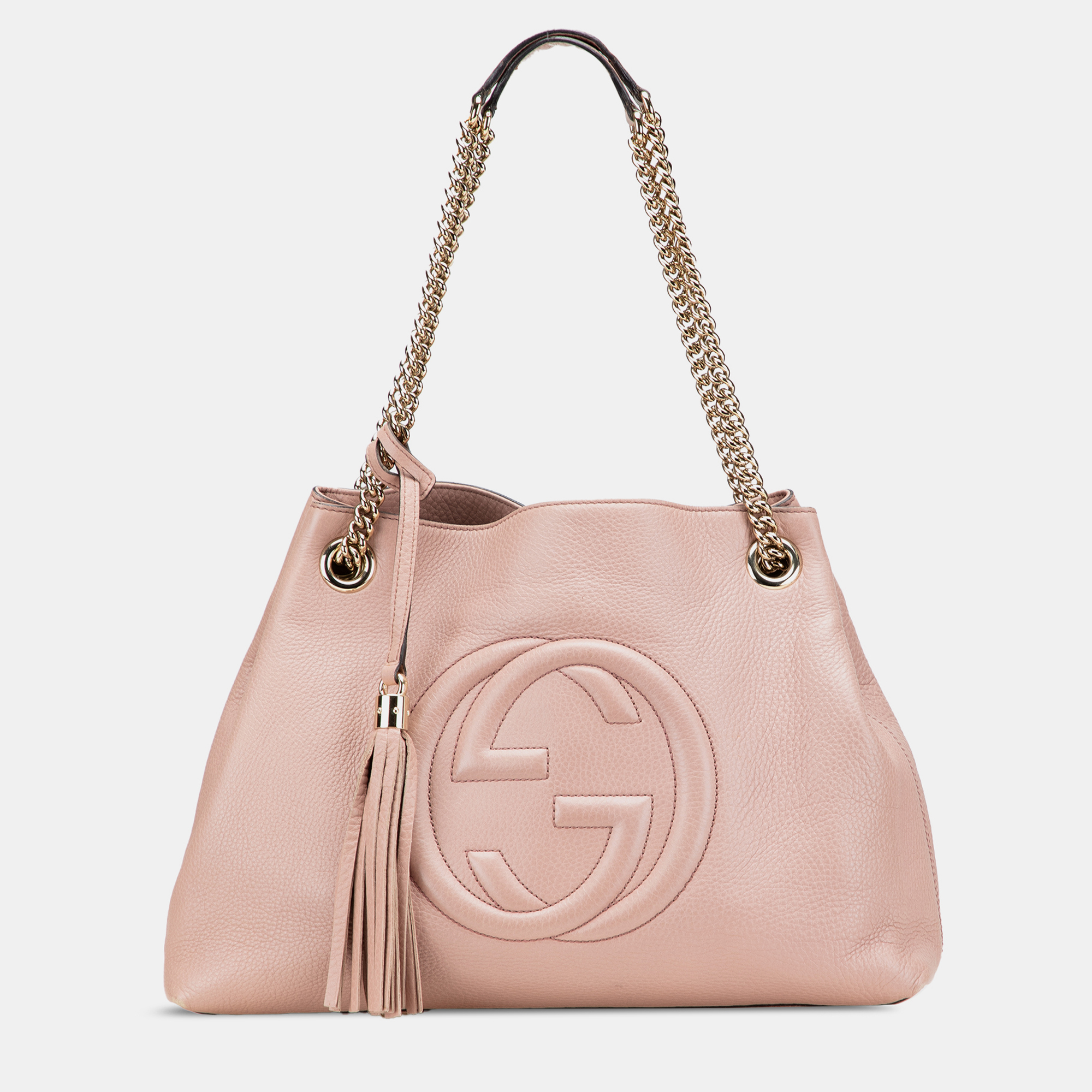 

Gucci Pink Medium Leather Soho Chain Tote
