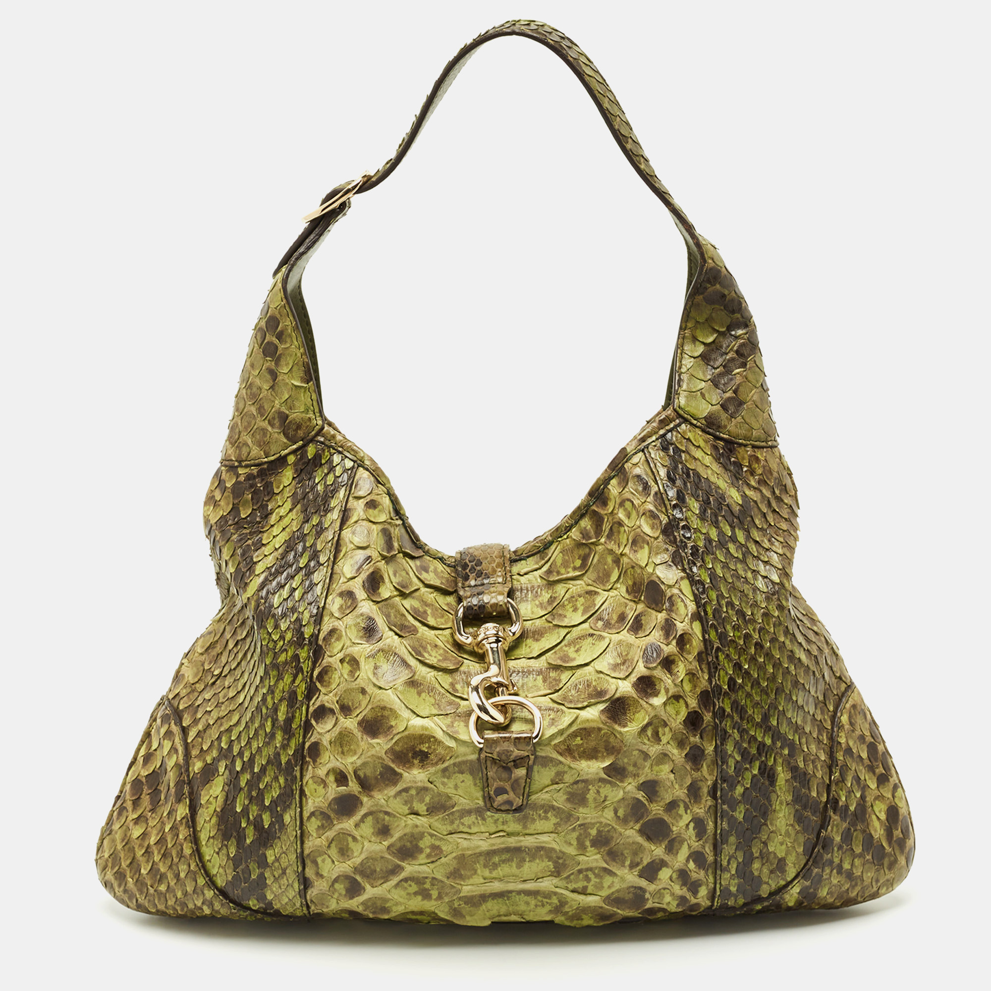 

Gucci Green Python Jackie O Bouvier Hobo