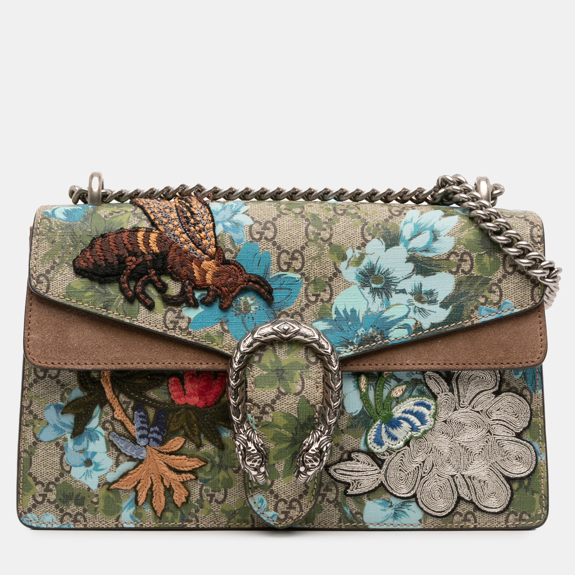 Pre-owned Gucci Multicolor Medium Gg Supreme Blooms And Bee Dionysus Shoulder Bag