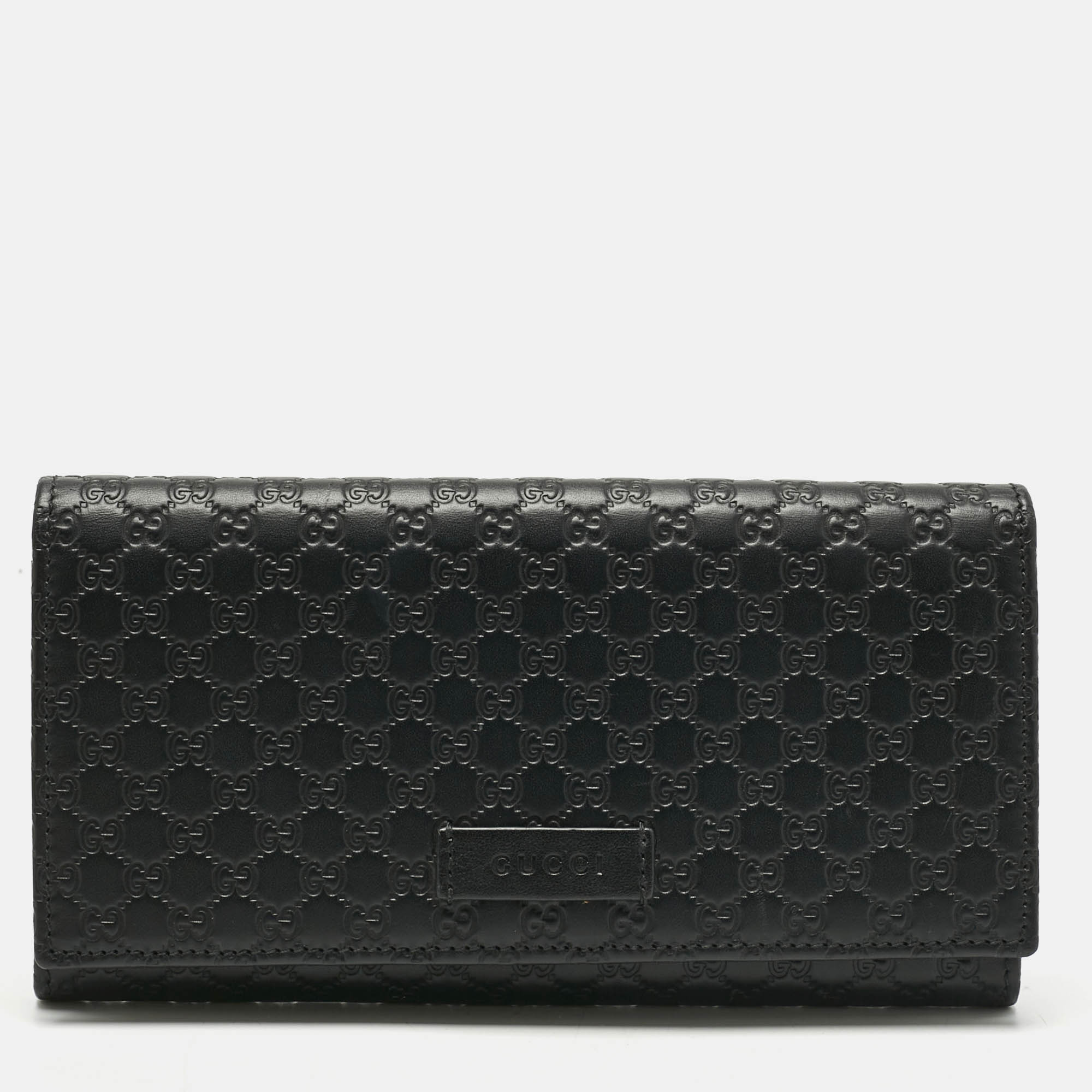 

Gucci Black Micro Guccissima Leather Continental Wallet