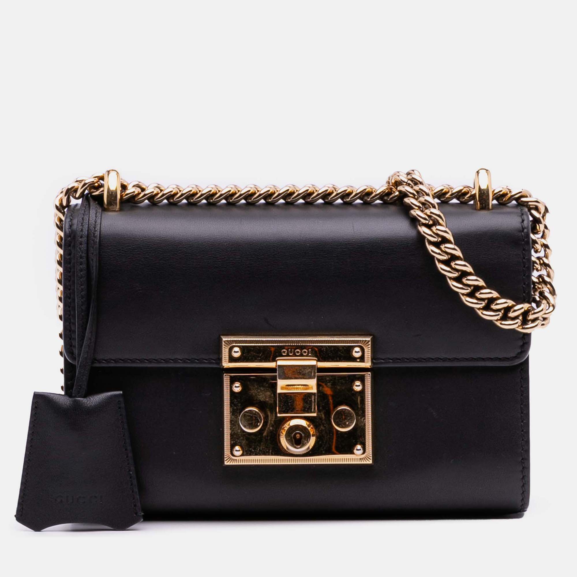 

Gucci Black Small Leather Padlock Crossbody