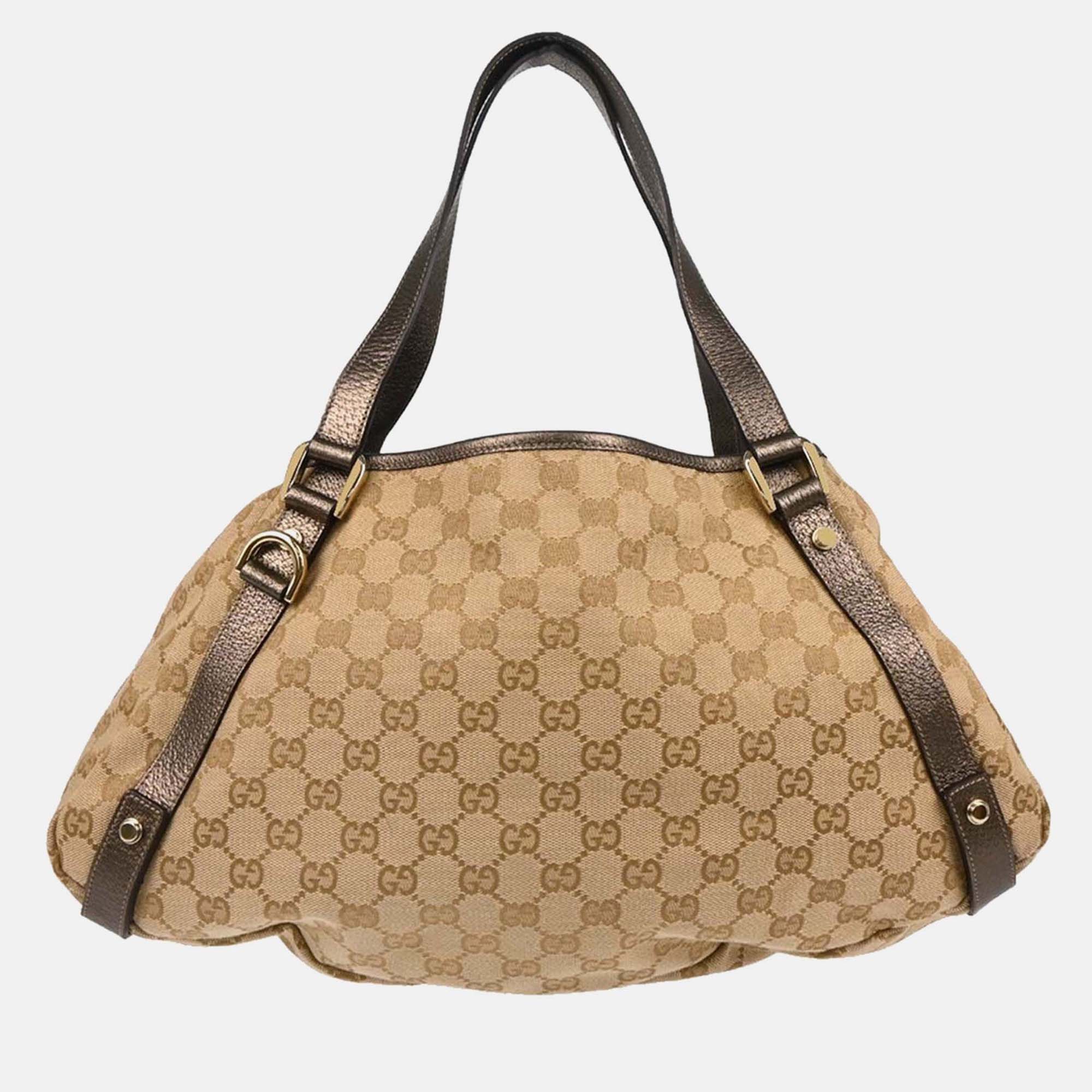 

Gucci Beige Canvas GG Handbag