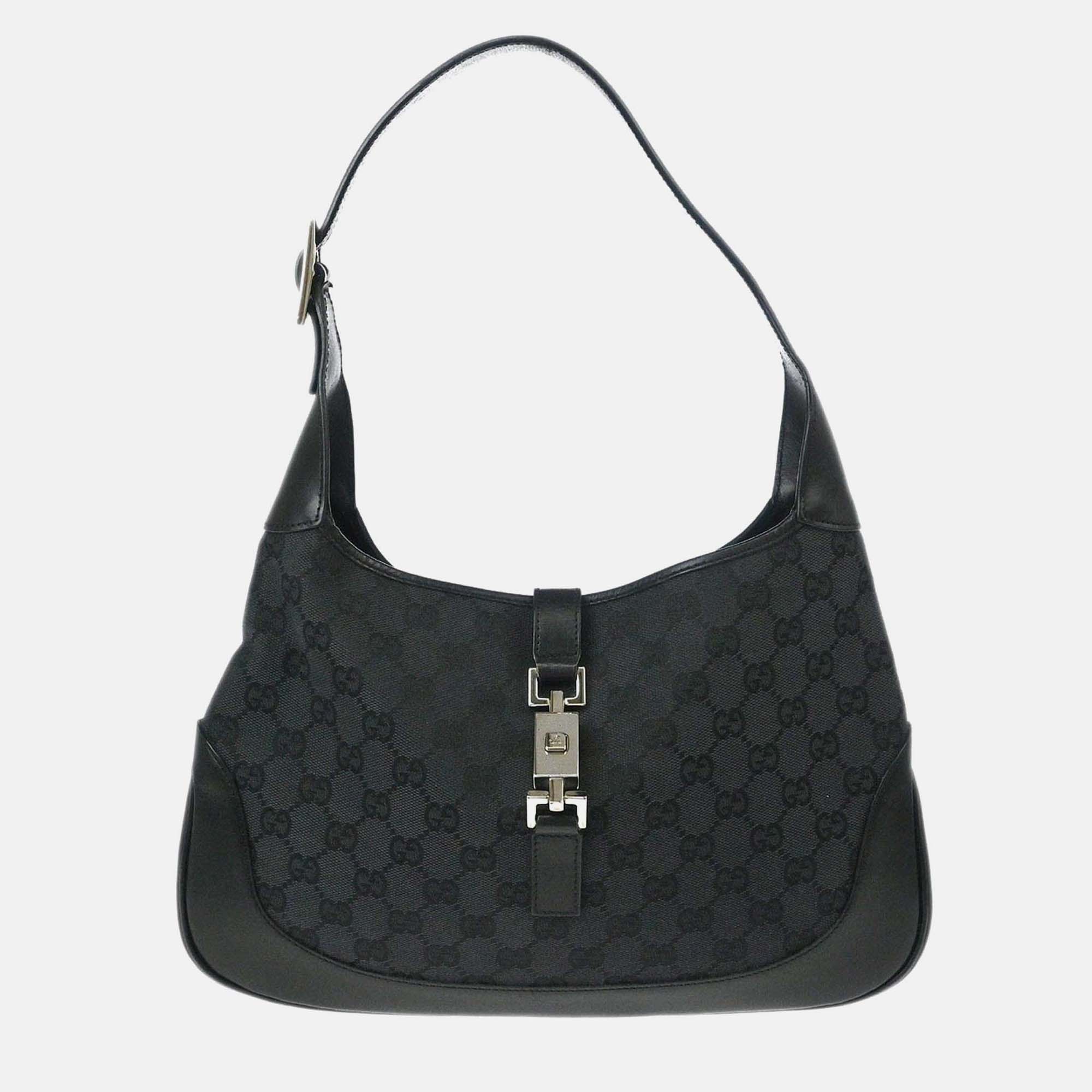 

Gucci Jackie GG Black Canvas Hobo Bag