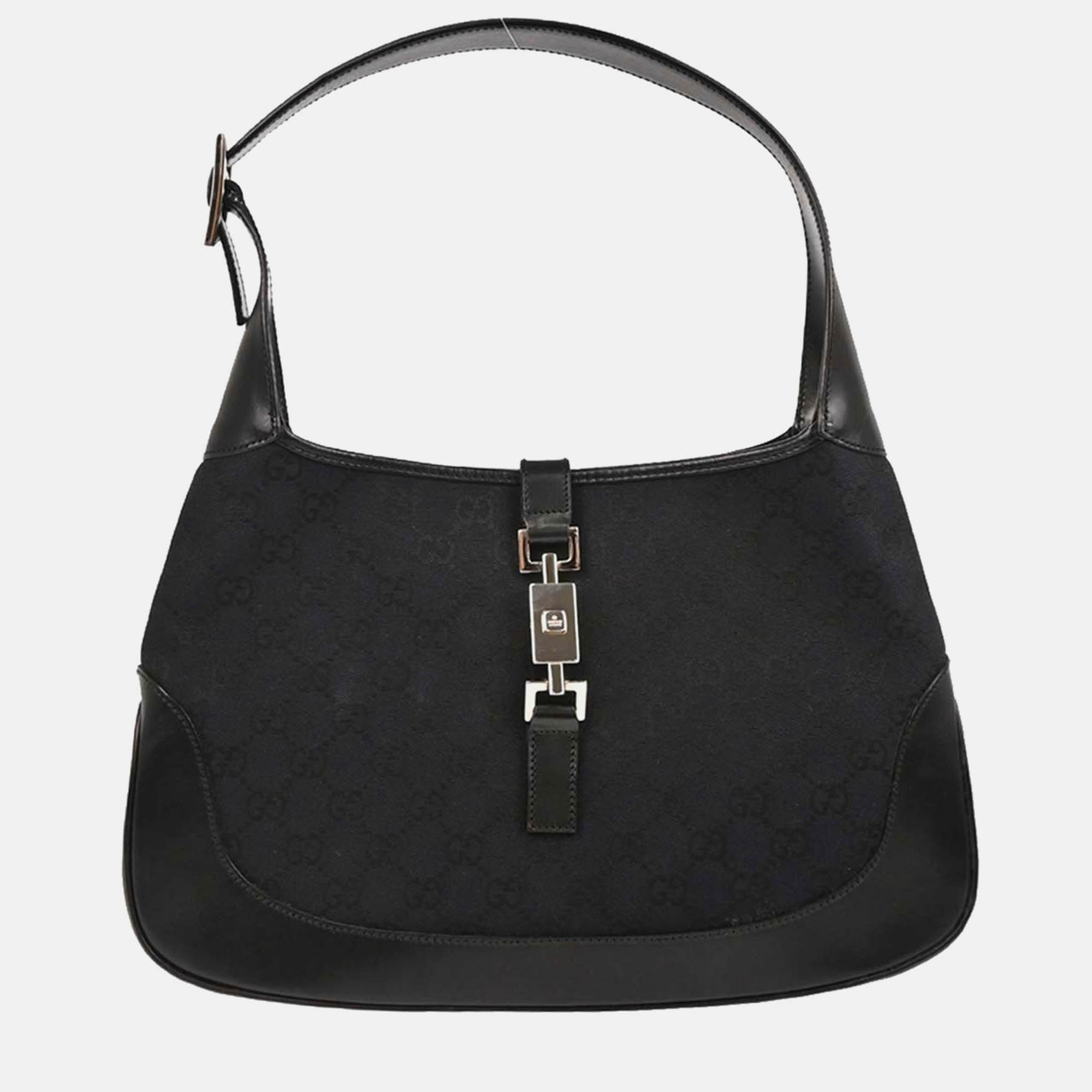 

Gucci Black GG Jackie Hobo Handbag