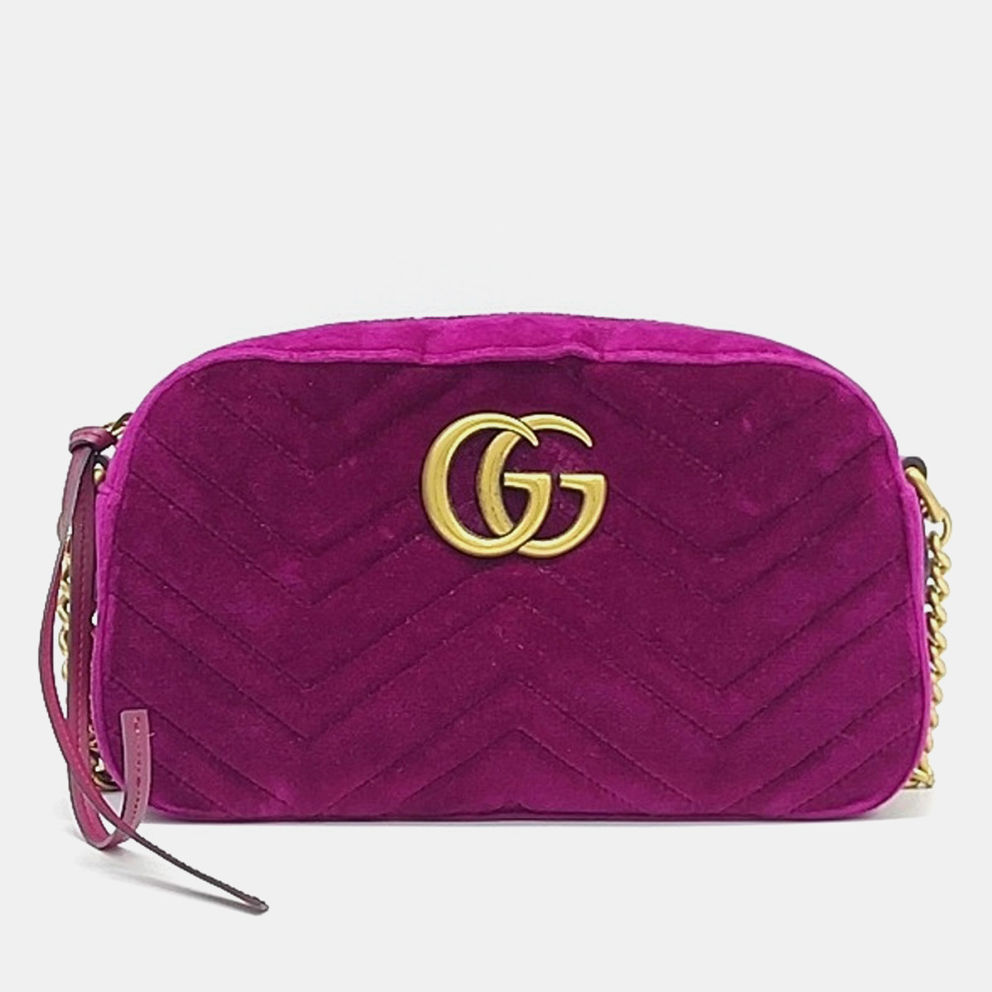 

Gucci Pink Velvet Marmont Crossbody Bag