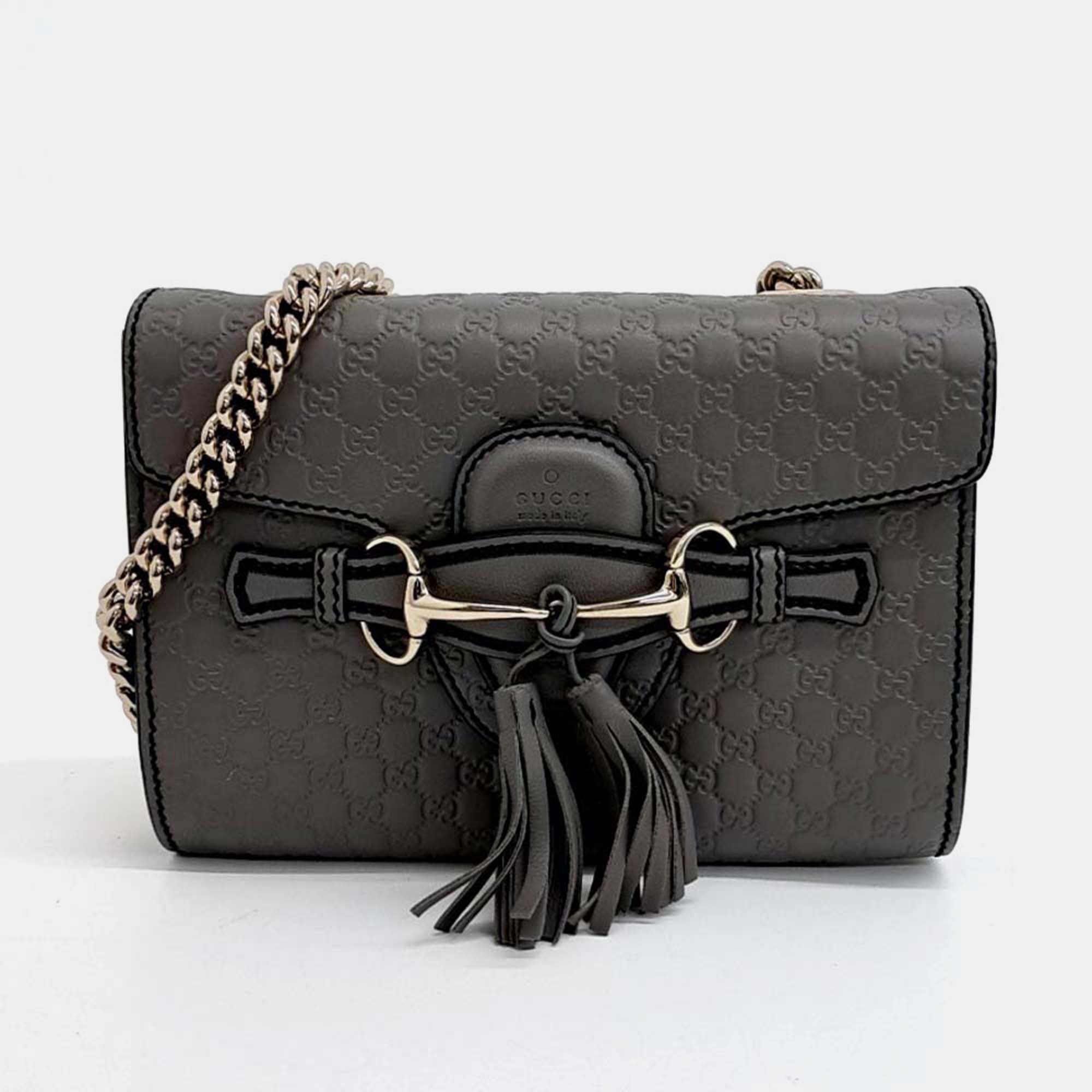 

Gucci Micro Grey Leather Cimaline Crossbody Bag
