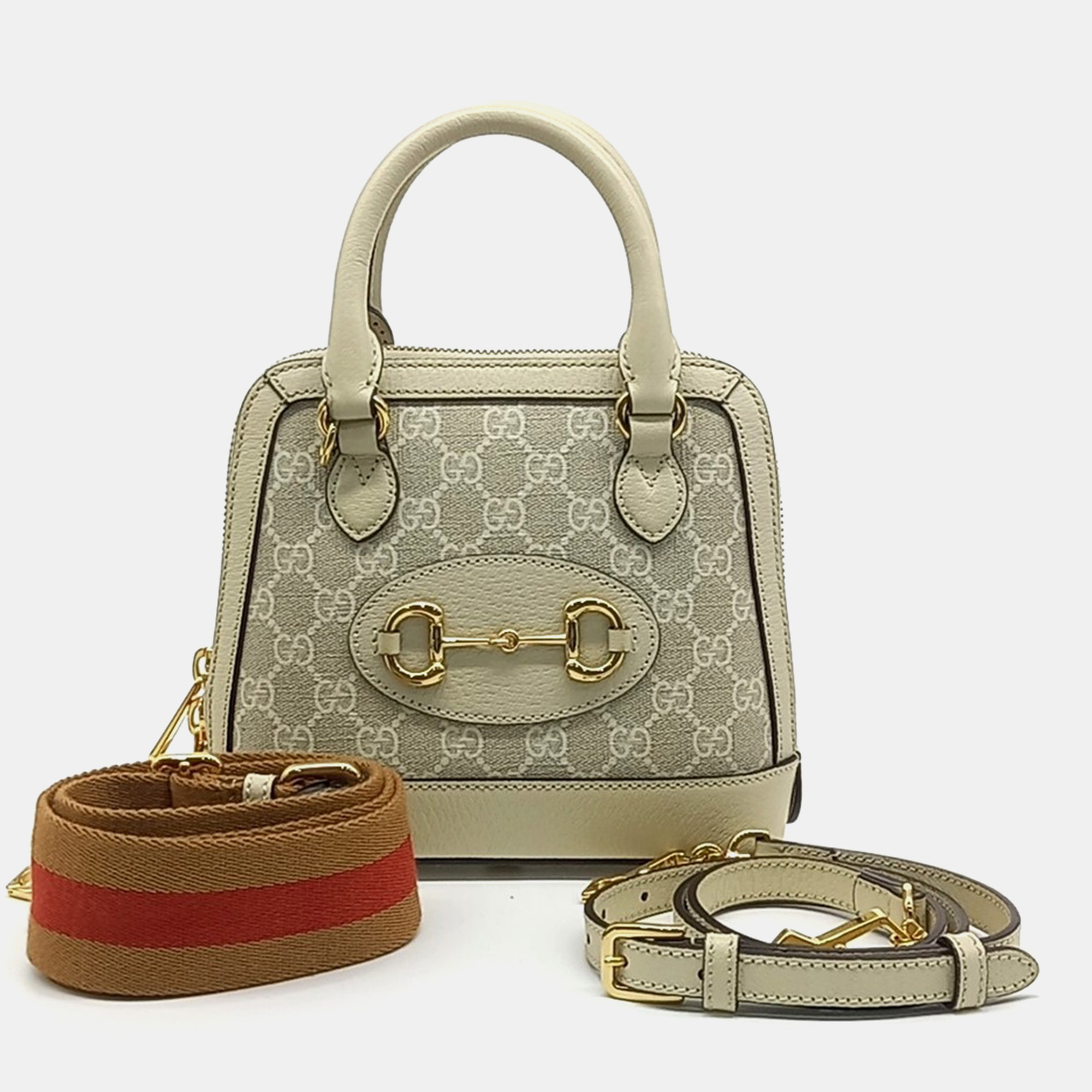 

Gucci Cream Leather 1955 Horsebit Mini Top Handle Bag