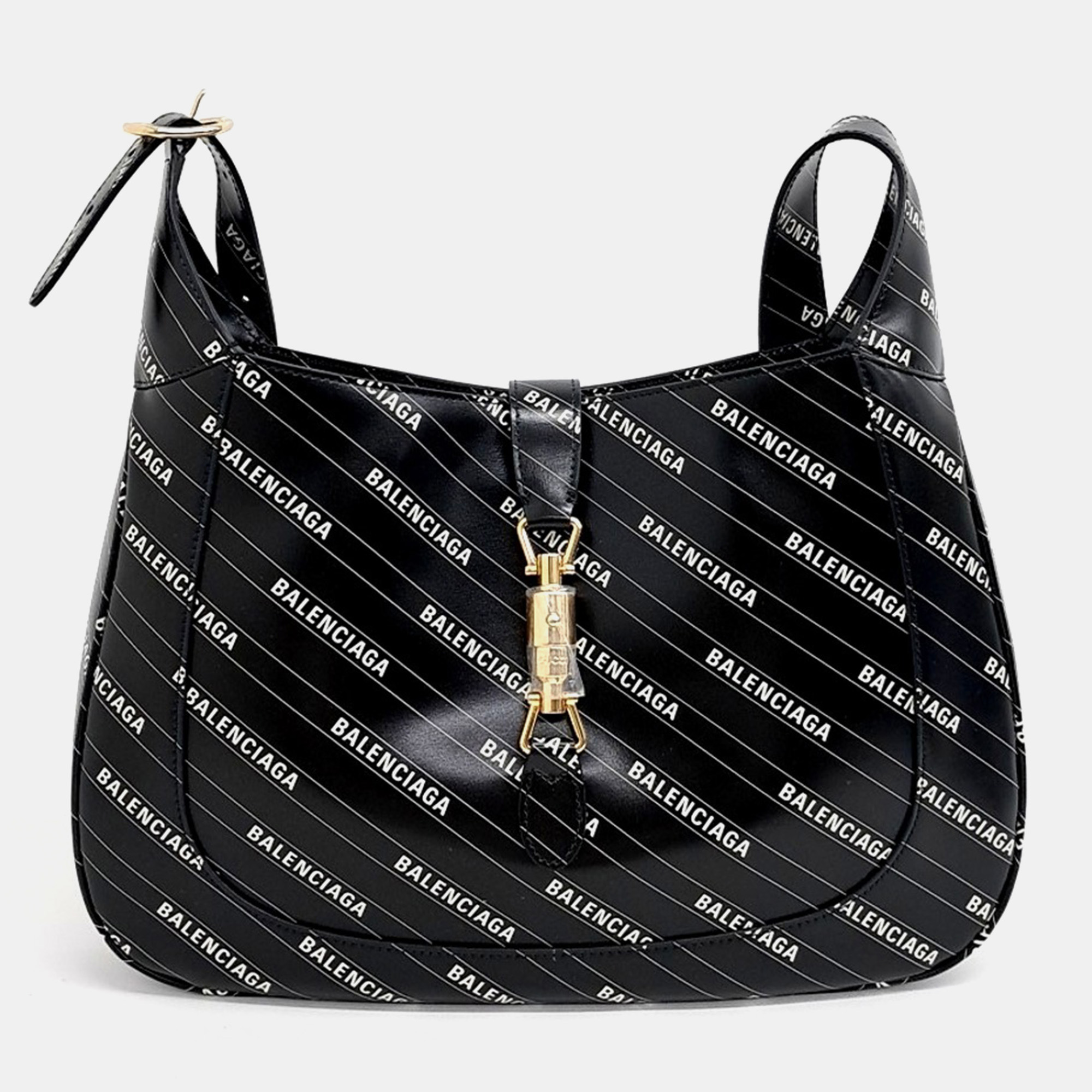 Pre-owned Gucci X Balenciaga Hacker Project 1961 Jackie Medium Hobo Bag In Black