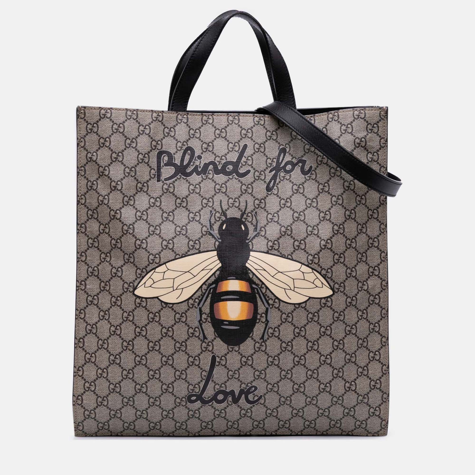 Gucci Brown GG Supreme Blind For Love Satchel