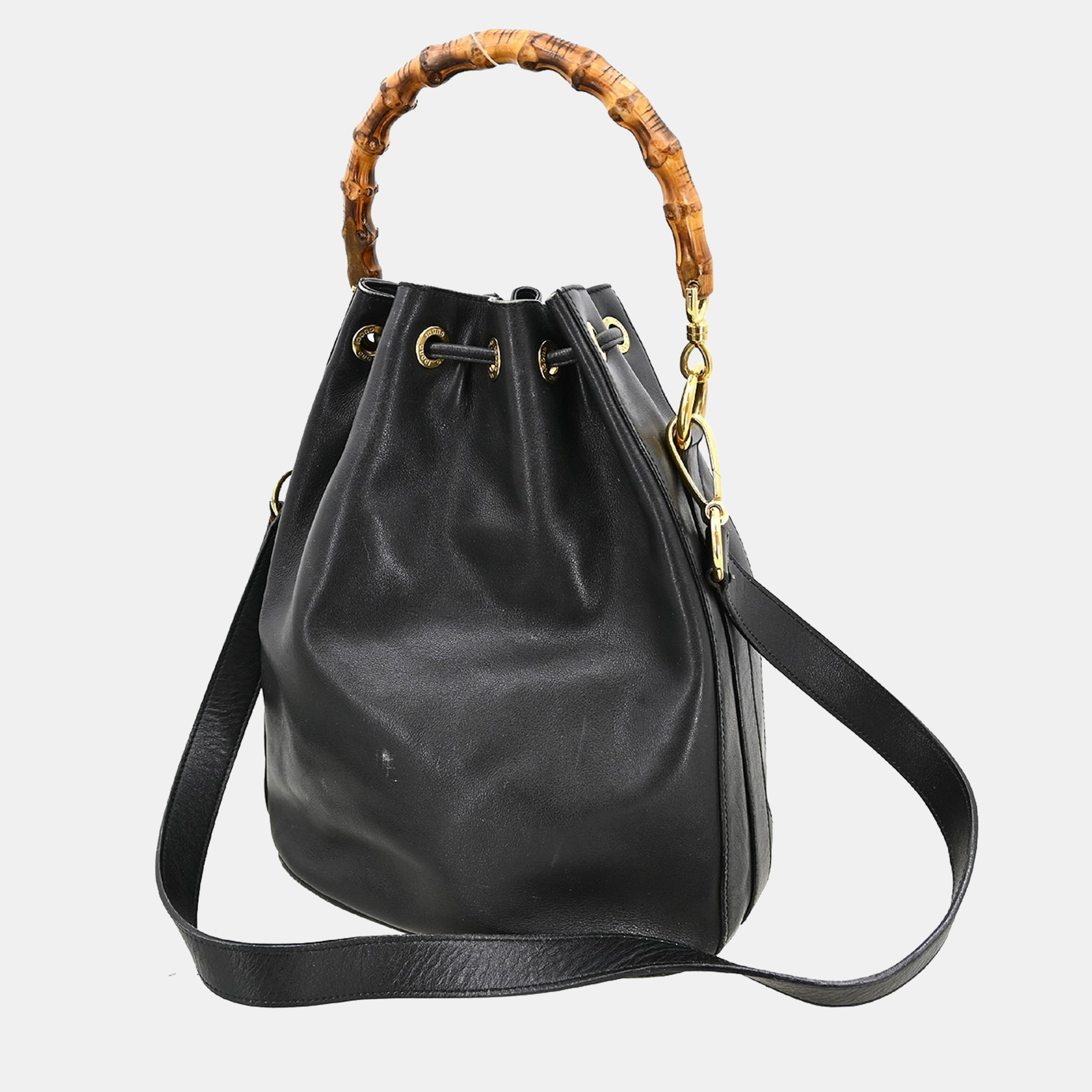 

Gucci Black GG Bamboo Shoulder Bag