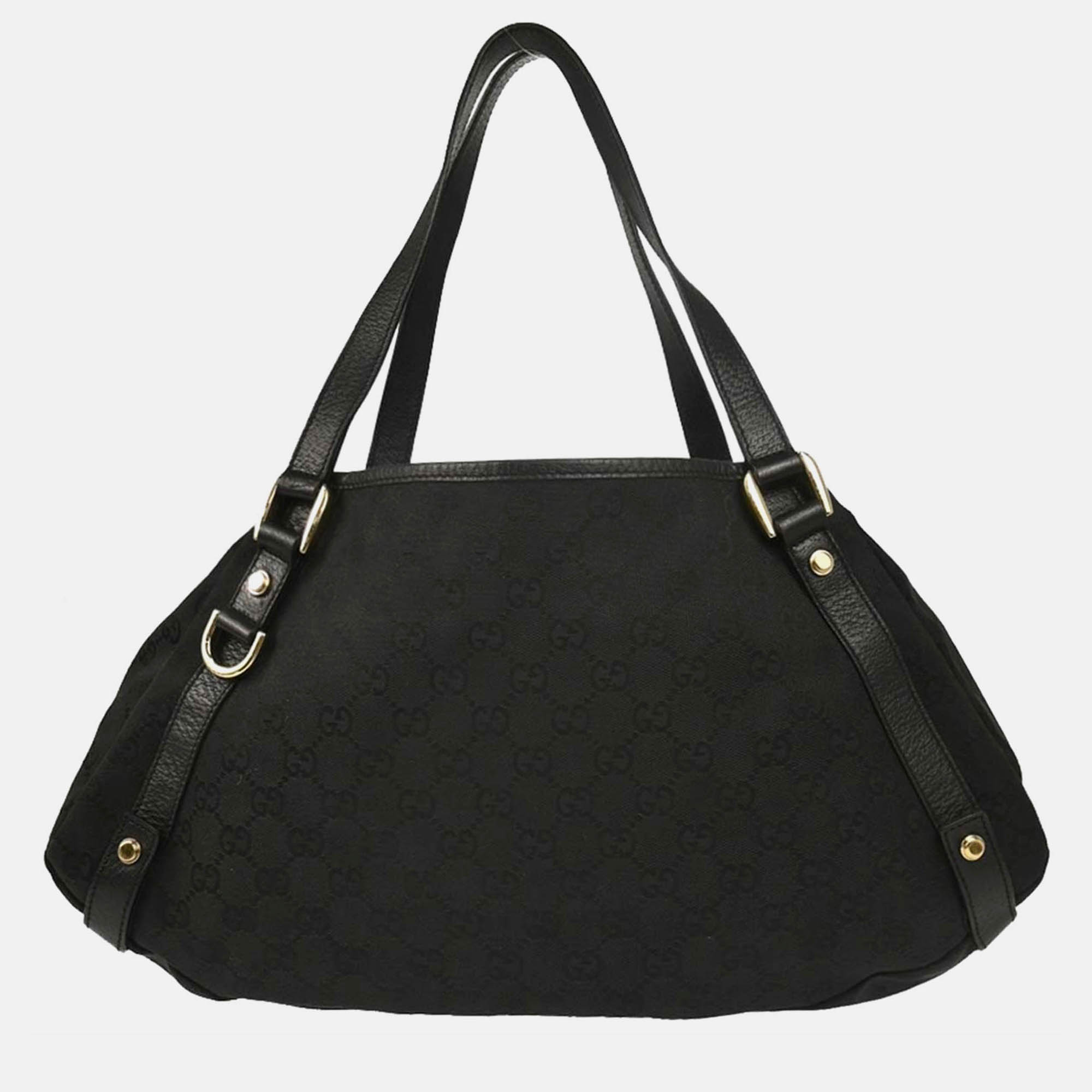 

Gucci Black Canvas GG Hobo Handbag