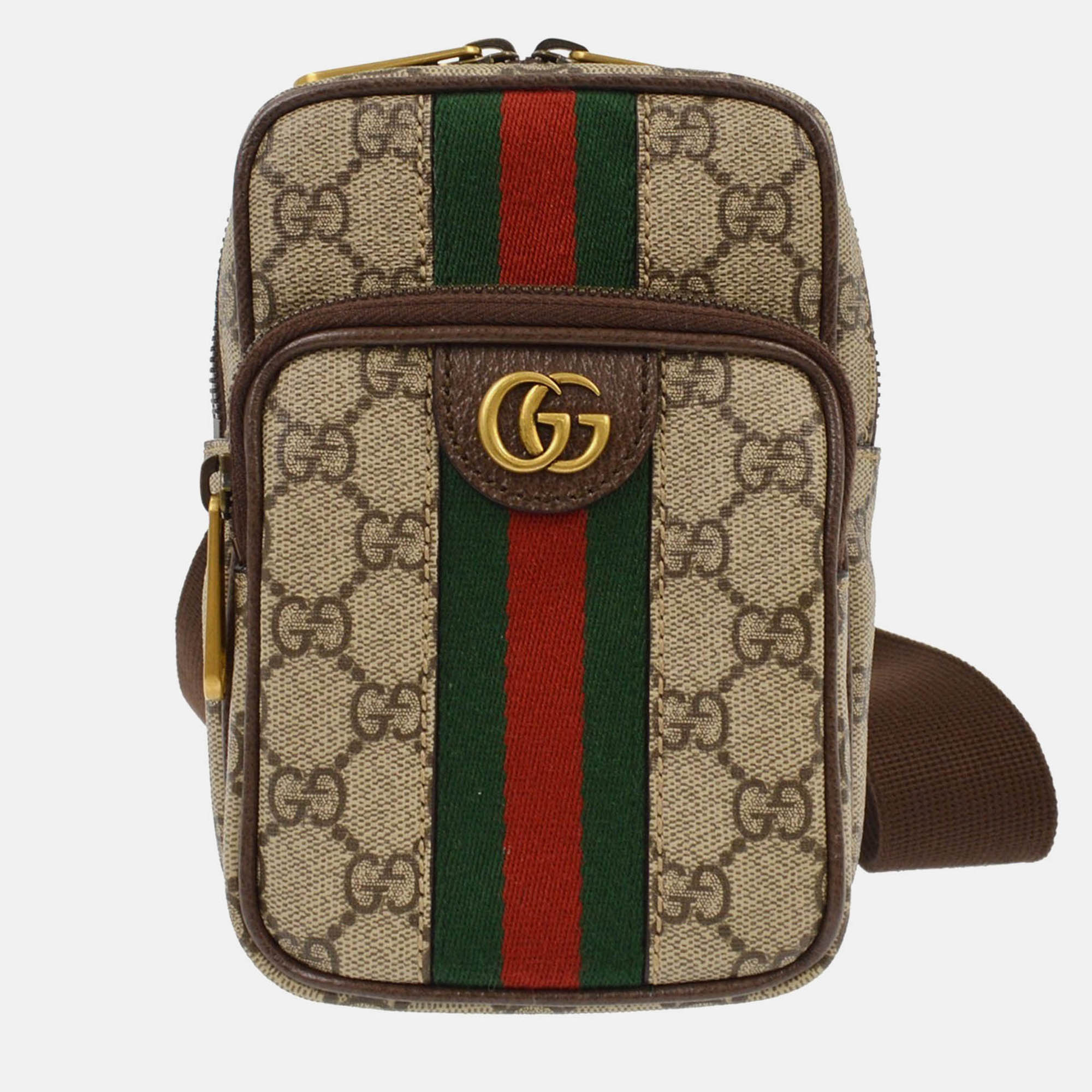 

Gucci Beige GG Supreme Shoulder Bag, Brown