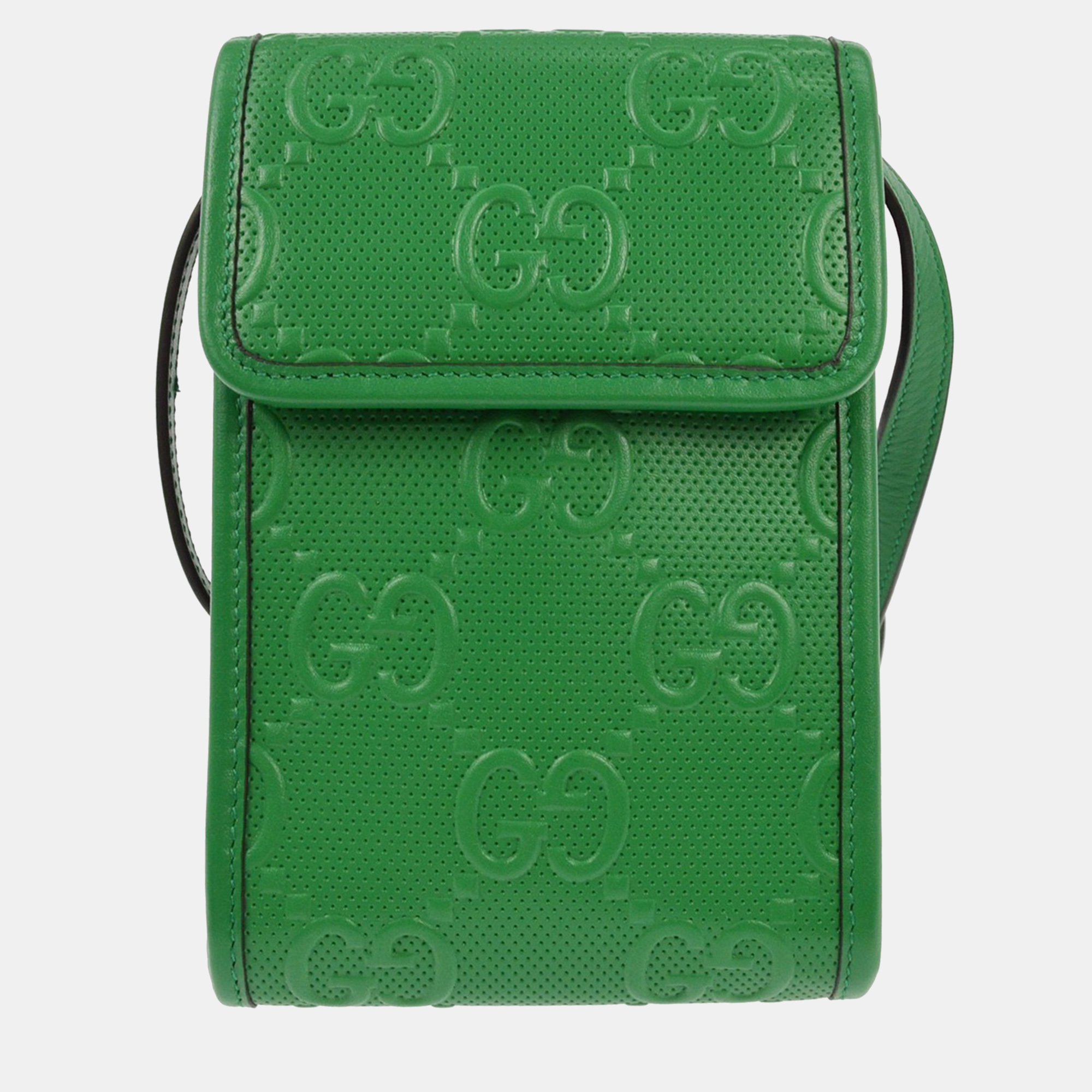 

Gucci Green GG Embossed Shoulder Bag