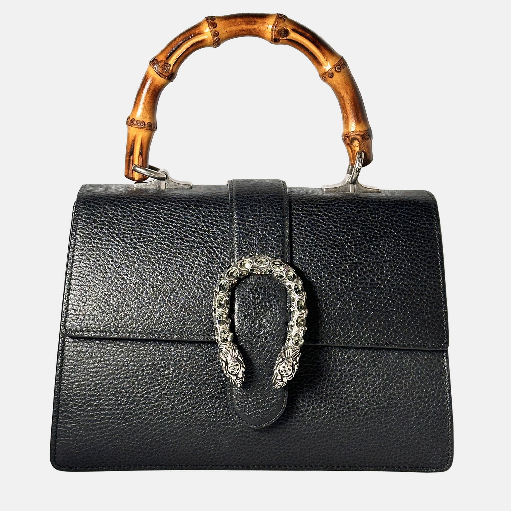 

Gucci Black Leather Dionysus Bamboo Top handle Bag