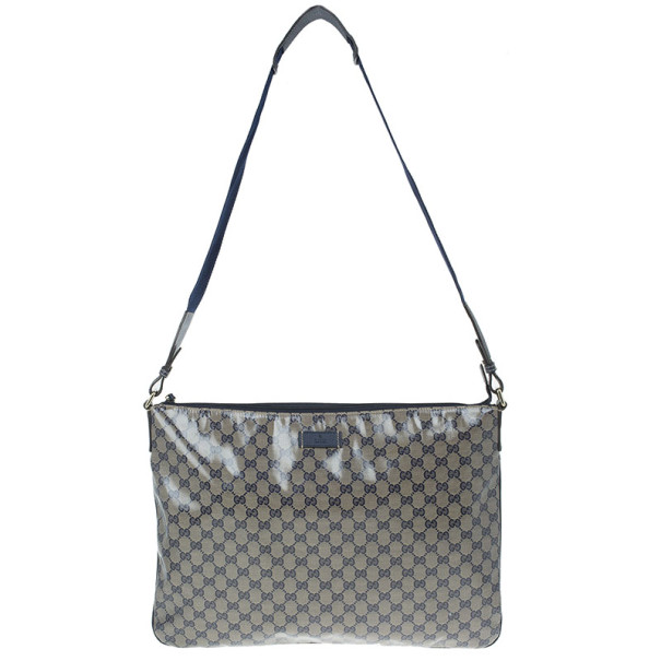 مملوكة مسبقًا Gucci Blue GG Coated Canvas Large Crossbody