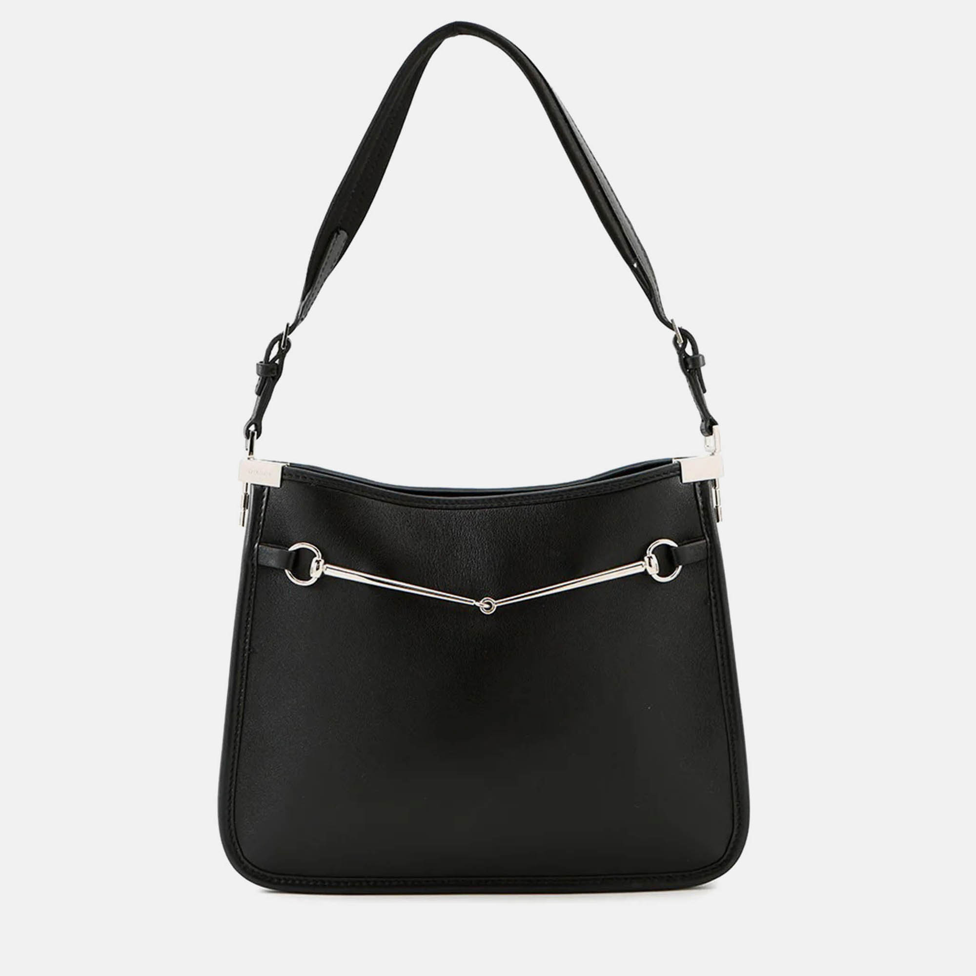 Pre-owned Gucci Horsebit Slim Black Leather