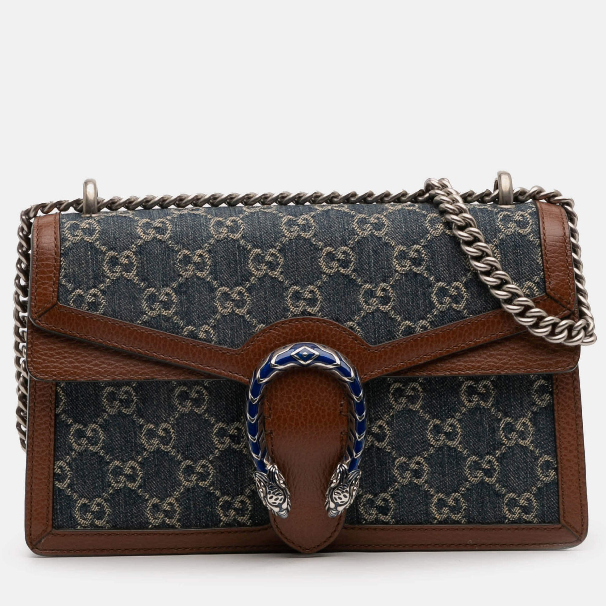 

Gucci Blue Small GG Denim Dionysus Shoulder Bag