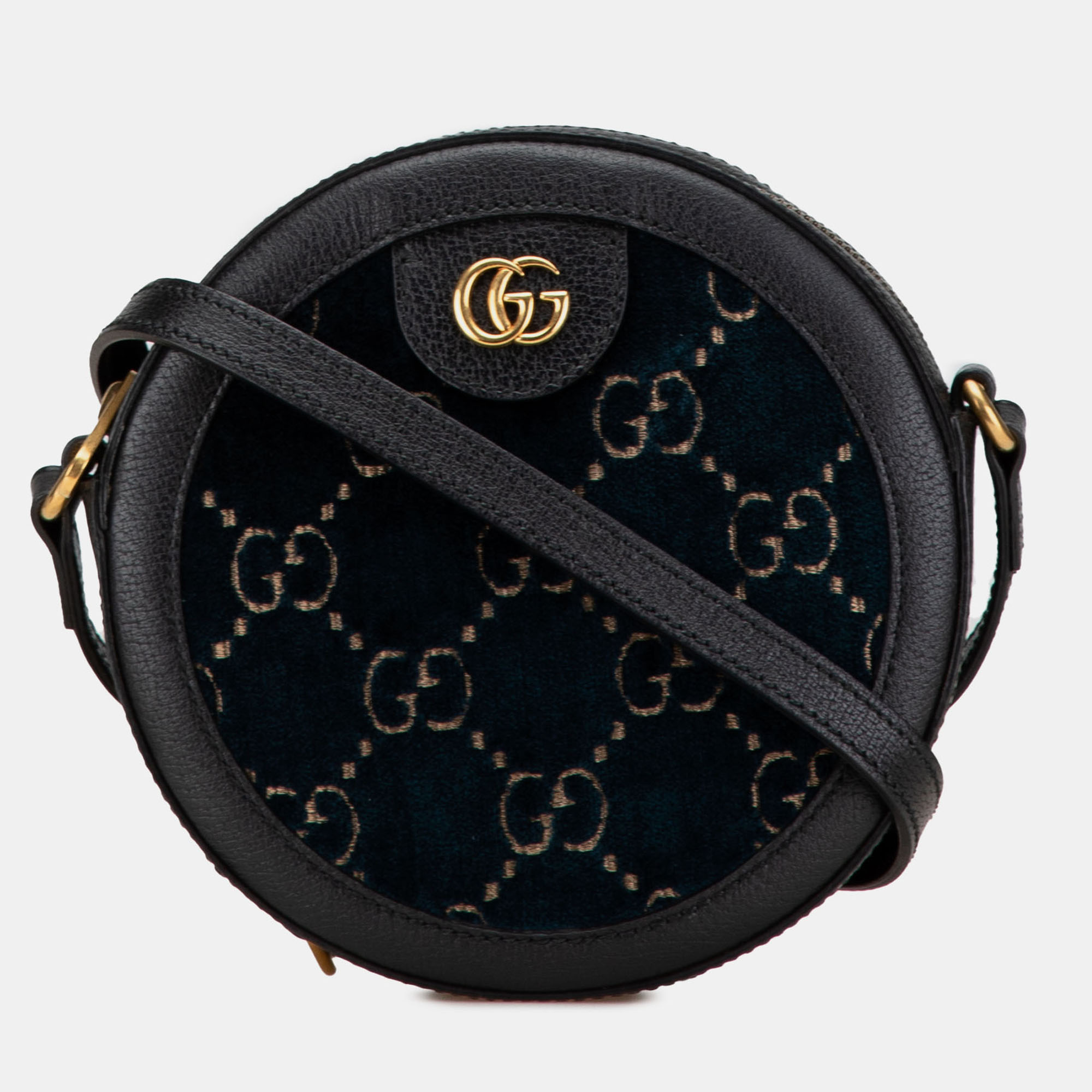 

Gucci Blue GG Velvet Ophidia Round Crossbody