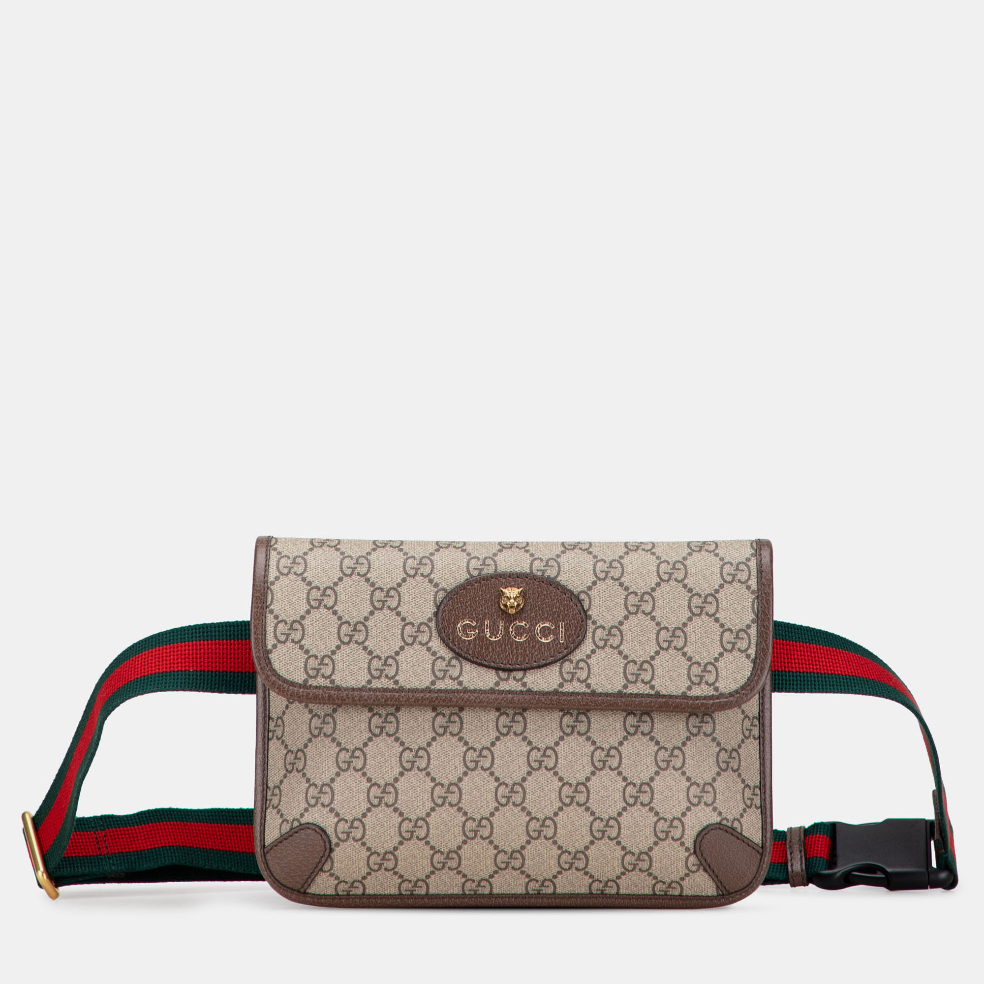 Gucci Beige Brown GG Supreme Web Neo Vintage Belt Bag