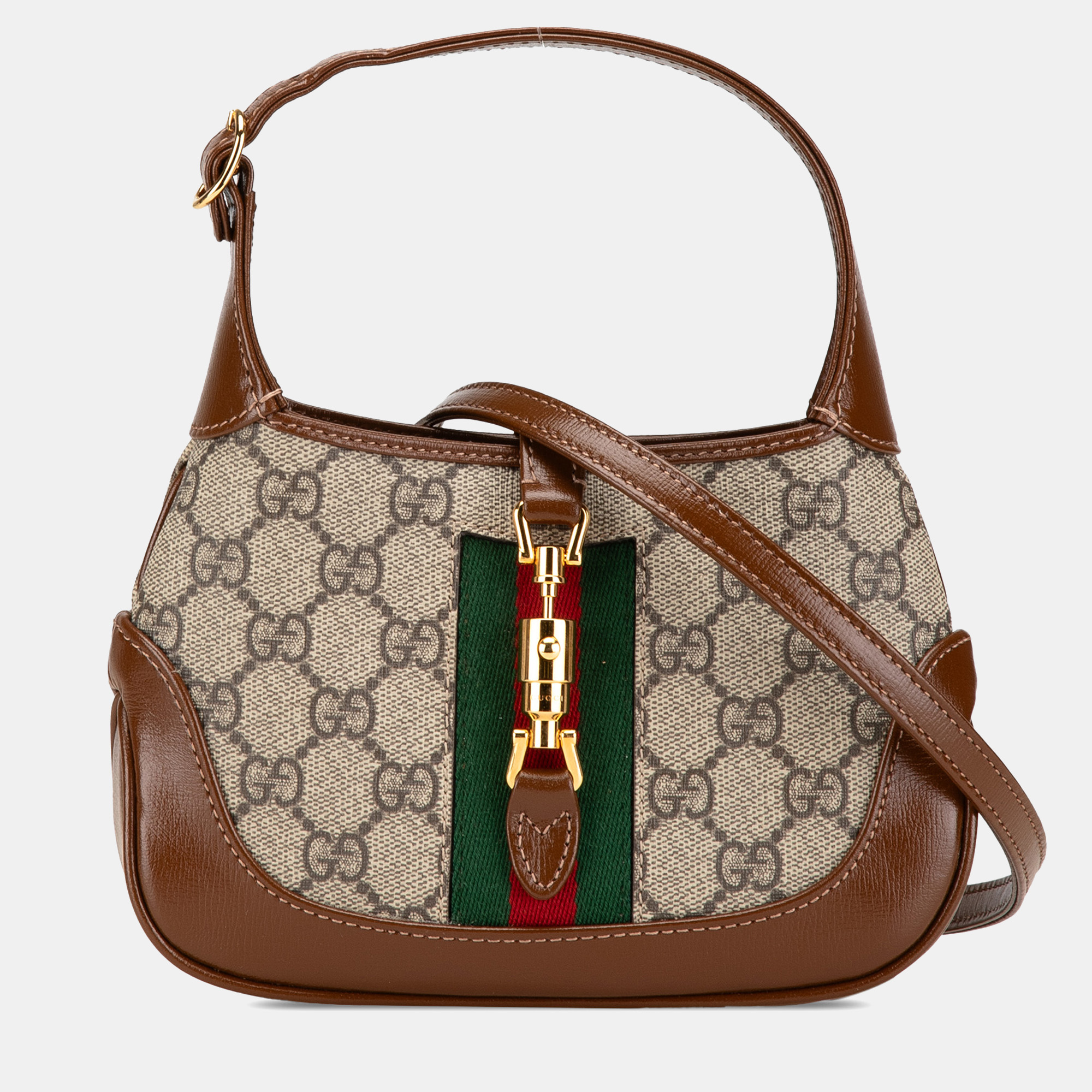 

Gucci Beige Brown Mini GG Supreme Jackie 1961 Crossbody