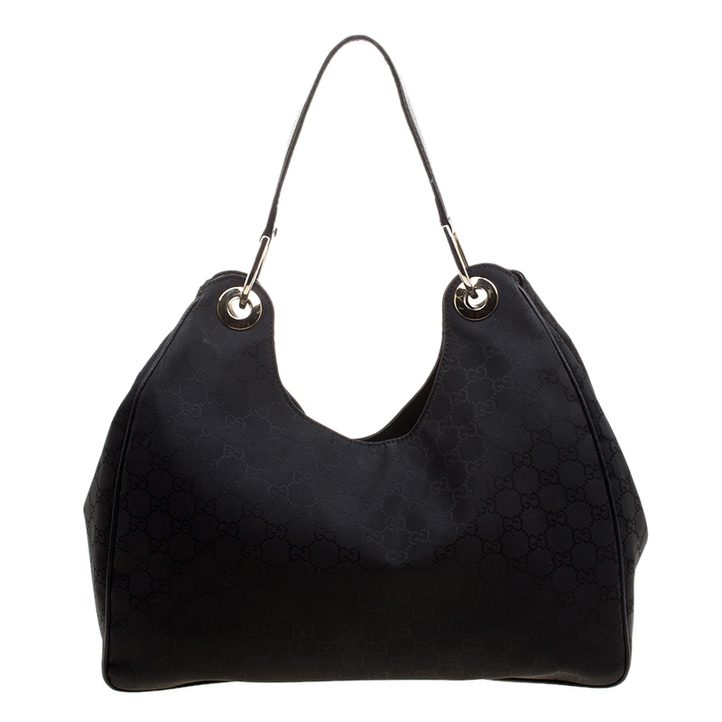 Pre Owned حقيبة غوتشي نايلون GG سو داء