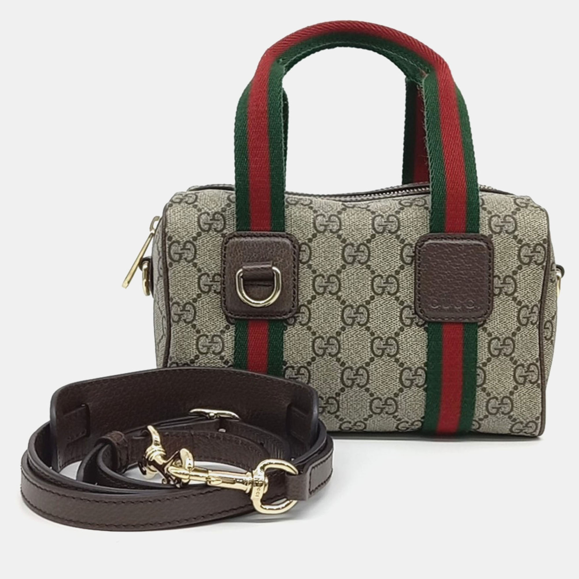 Pre-owned Gucci Gg Mini Tote And Shoulder Bag In Sand