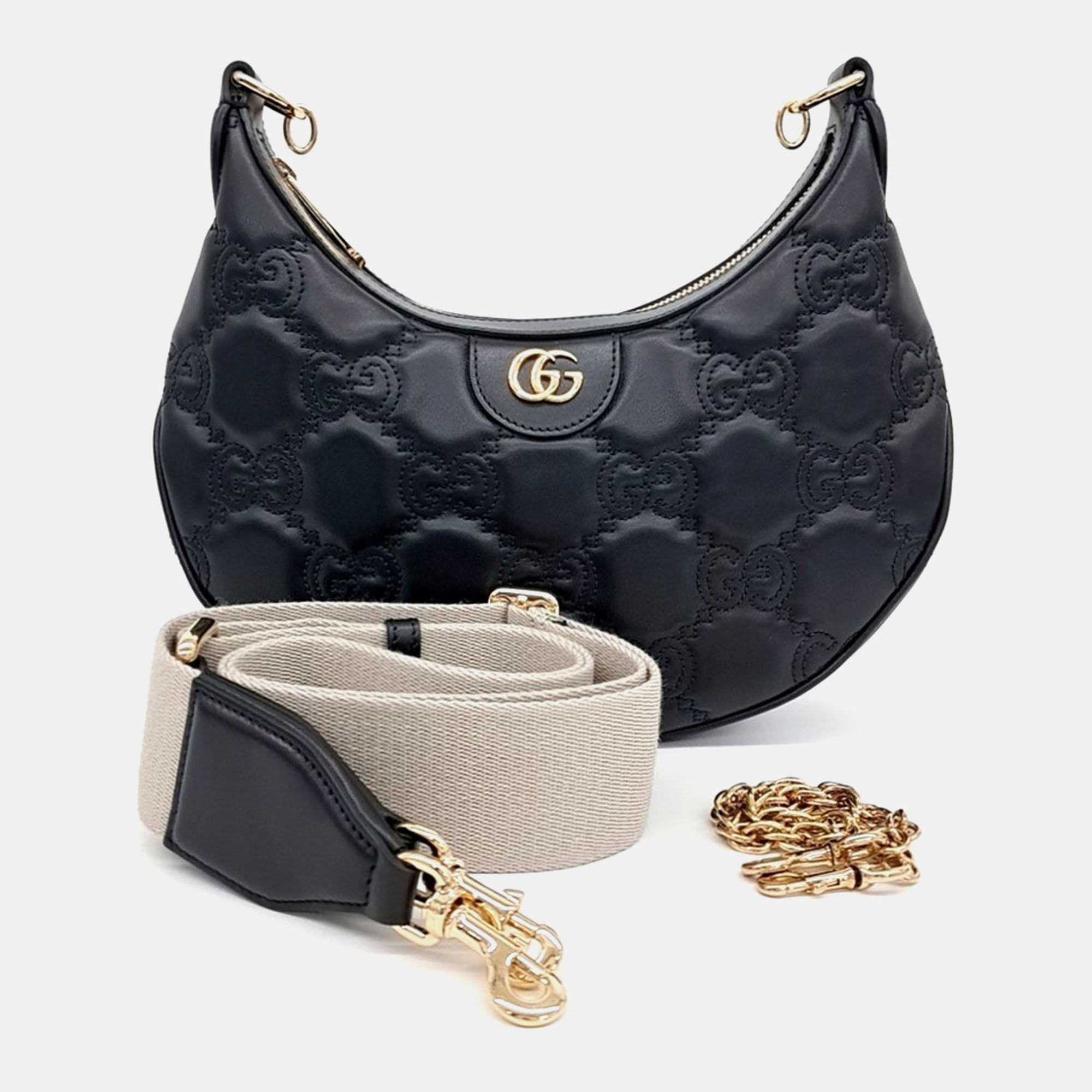 

Gucci Black Leather GG Matelasse Small Shoulder Bag