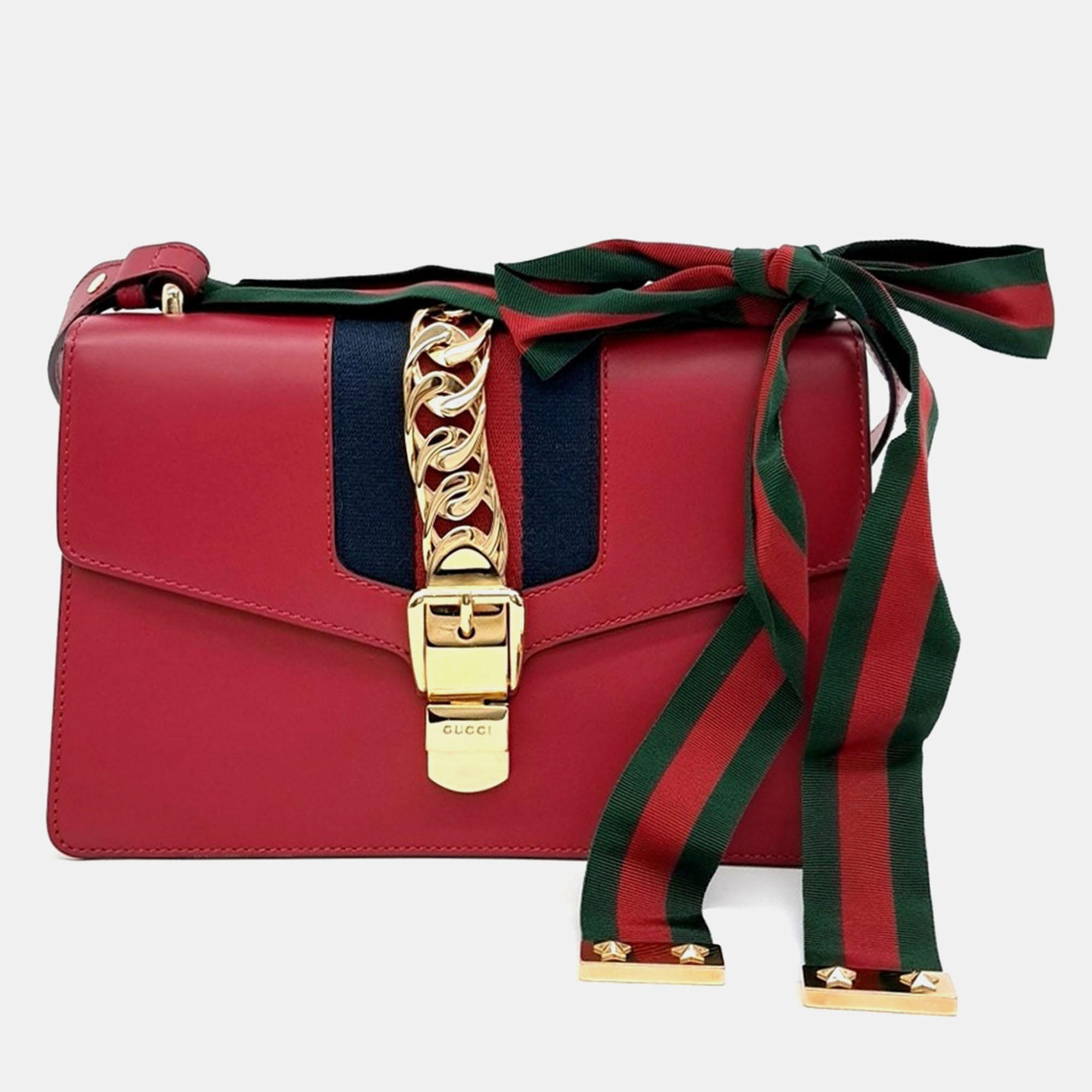 

Gucci Red Leather Sylvie Bag