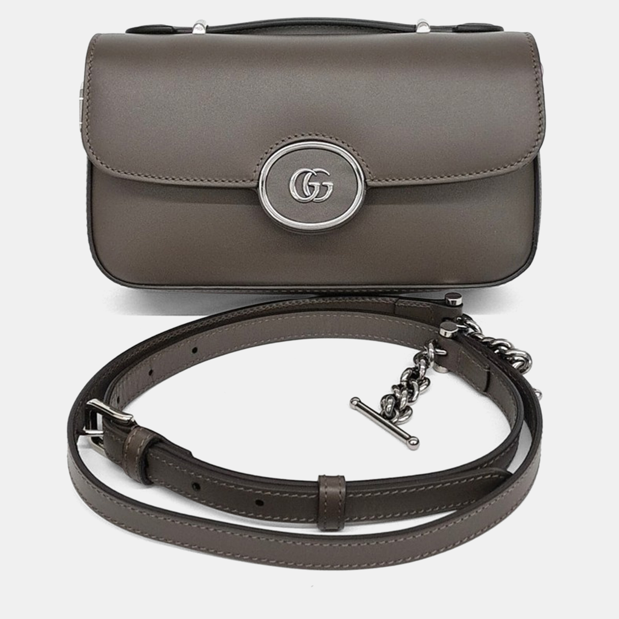 

Gucci Brown Leather Petite GG Mini Shoulder Bag