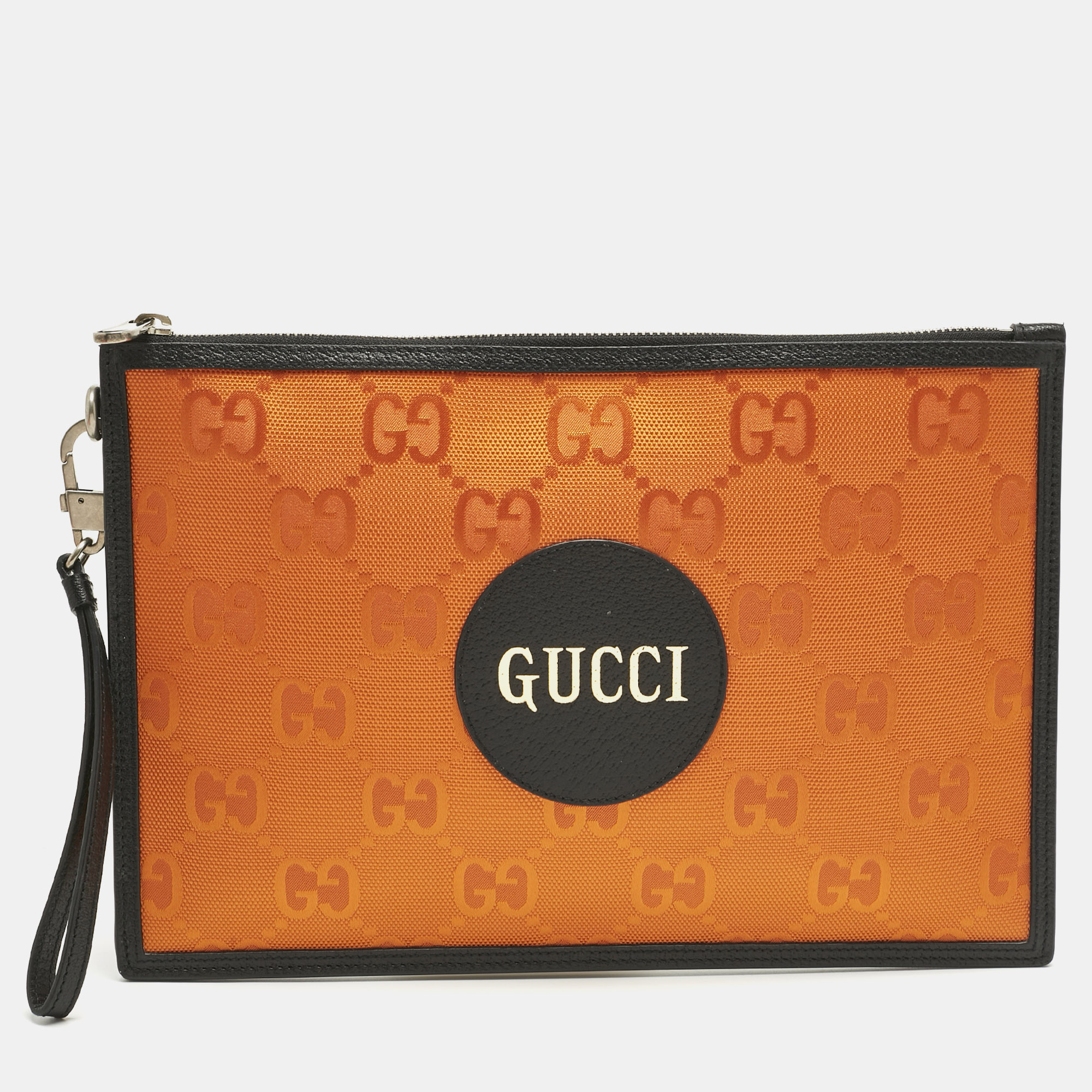 

Gucci Orange Jumbo GG Nylon Off The Grid Clutch