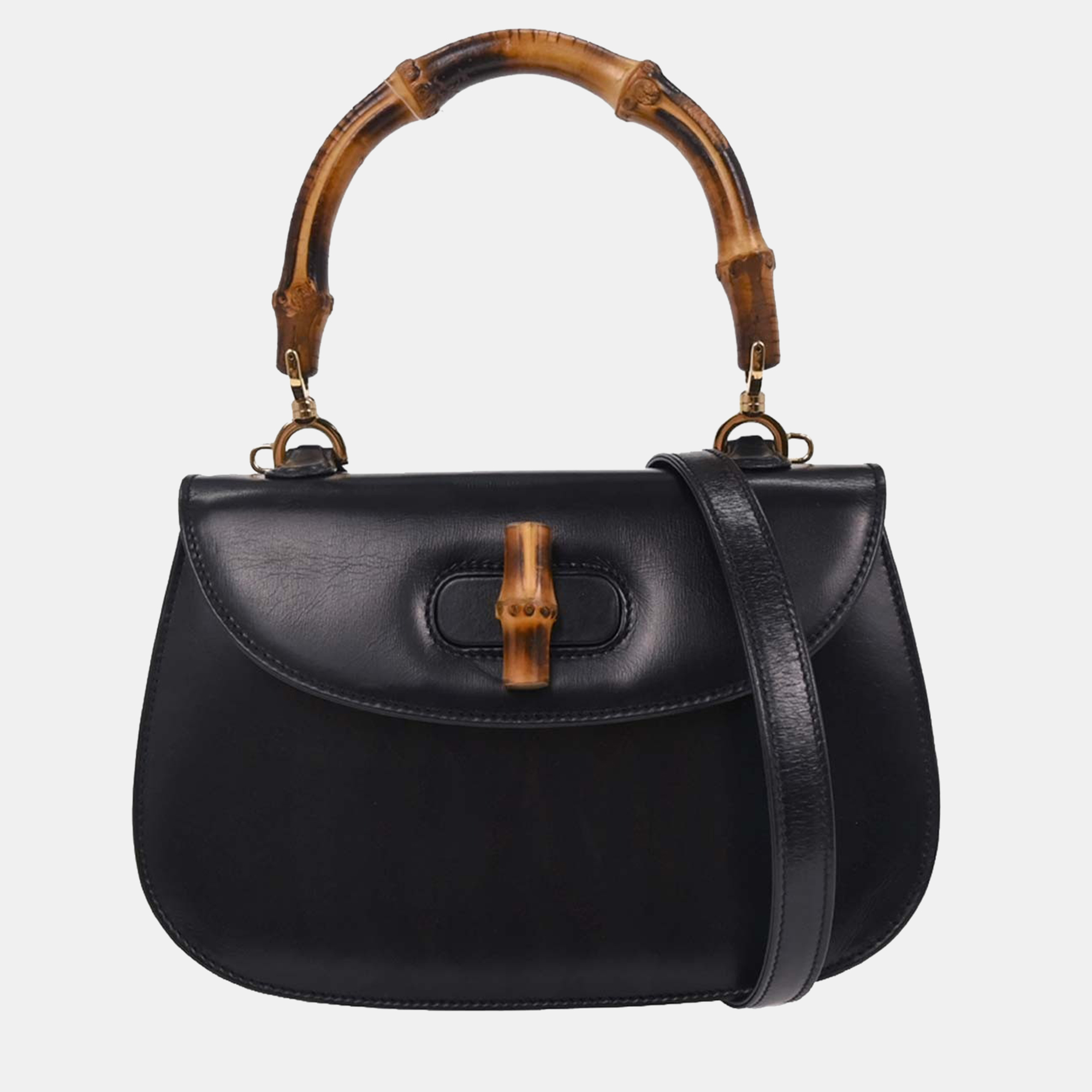 

Gucci Black Bamboo 2way Handbag