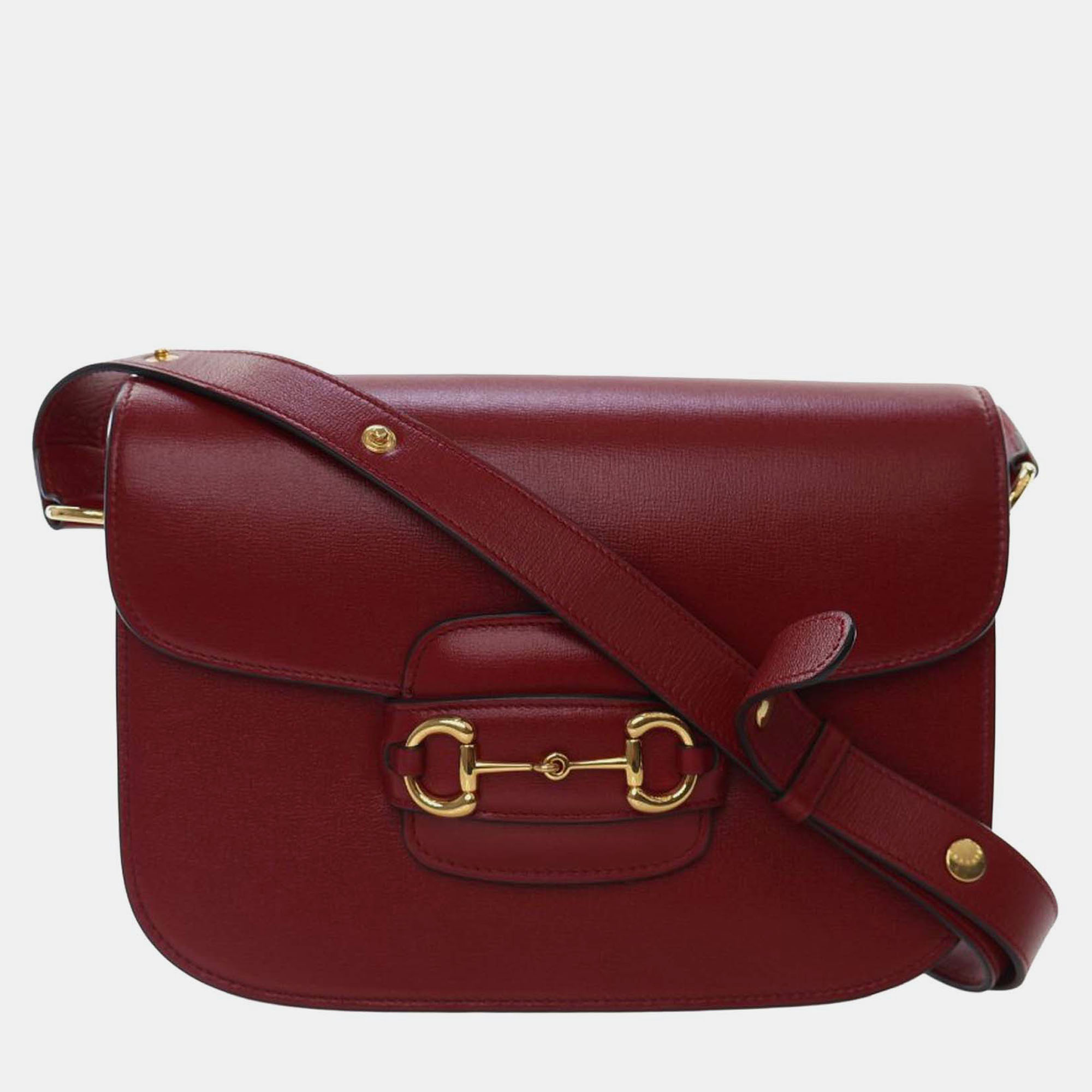 

Gucci Red Medium Leather Horsebit 1955 Shoulder Bag