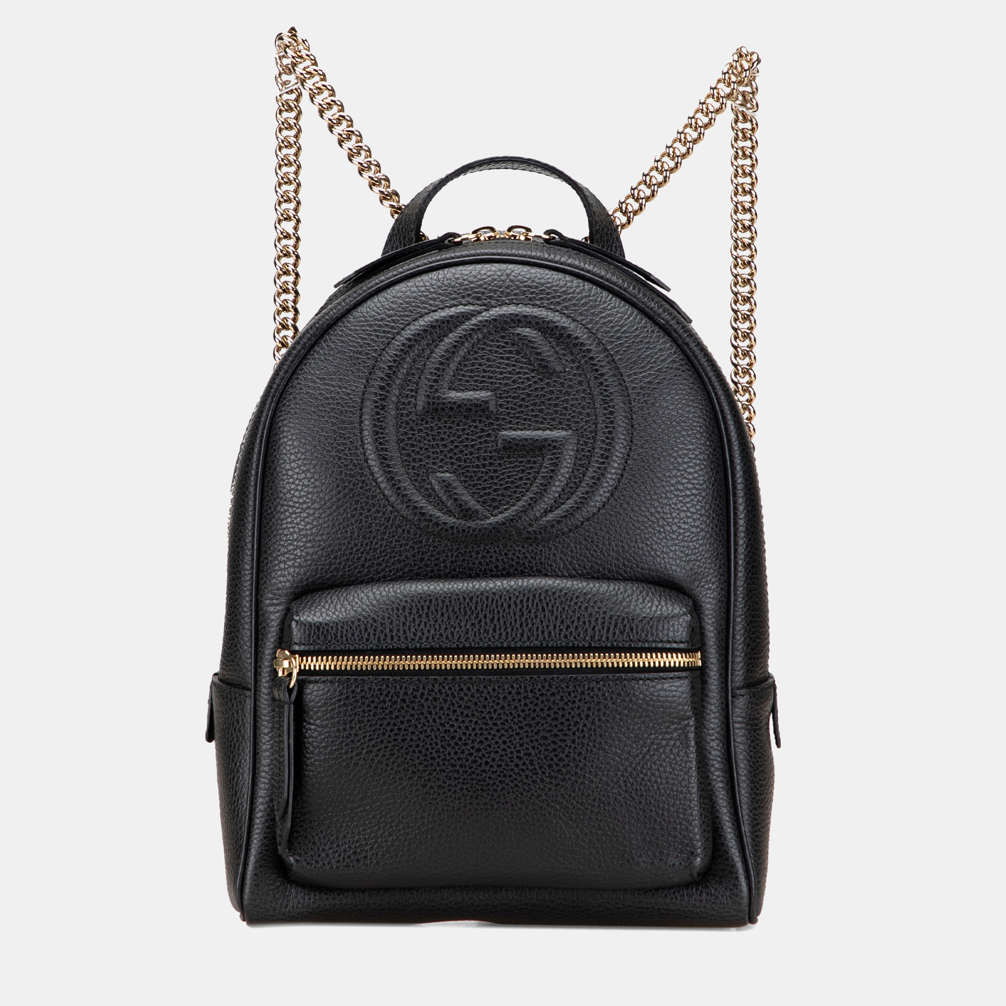 

Gucci Black Pebbled Calfskin Soho Chain Backpack