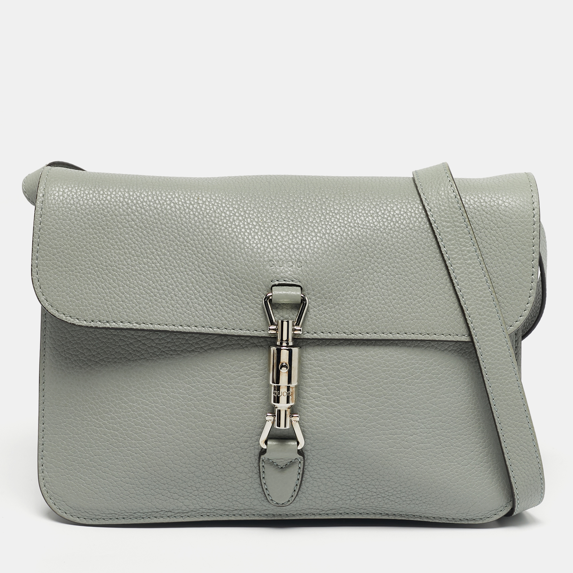 

Gucci Grey Leather Soft Jackie Flap Shoulder Bag