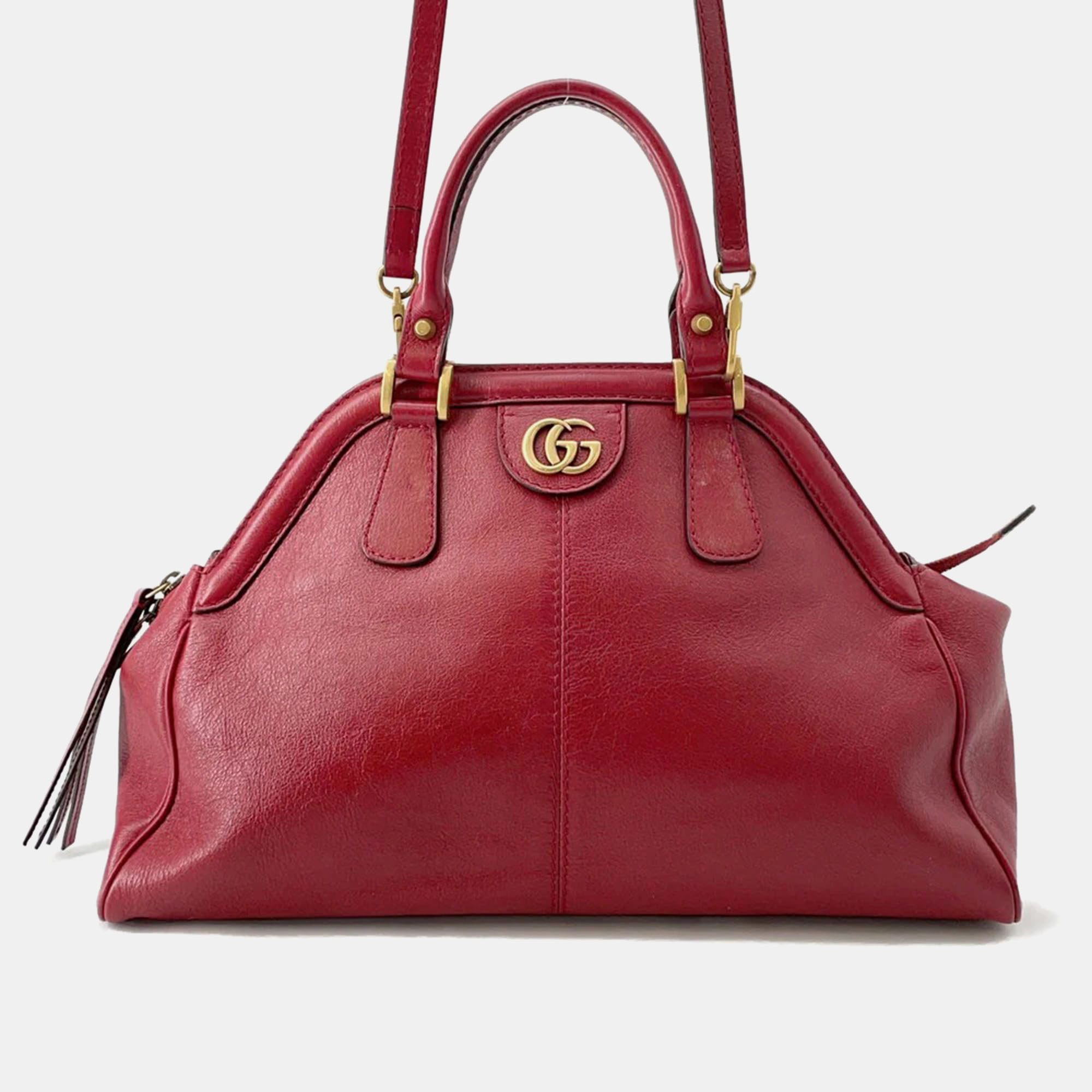 

Gucci Liber Top Handle Bag Red Leather Size Medium