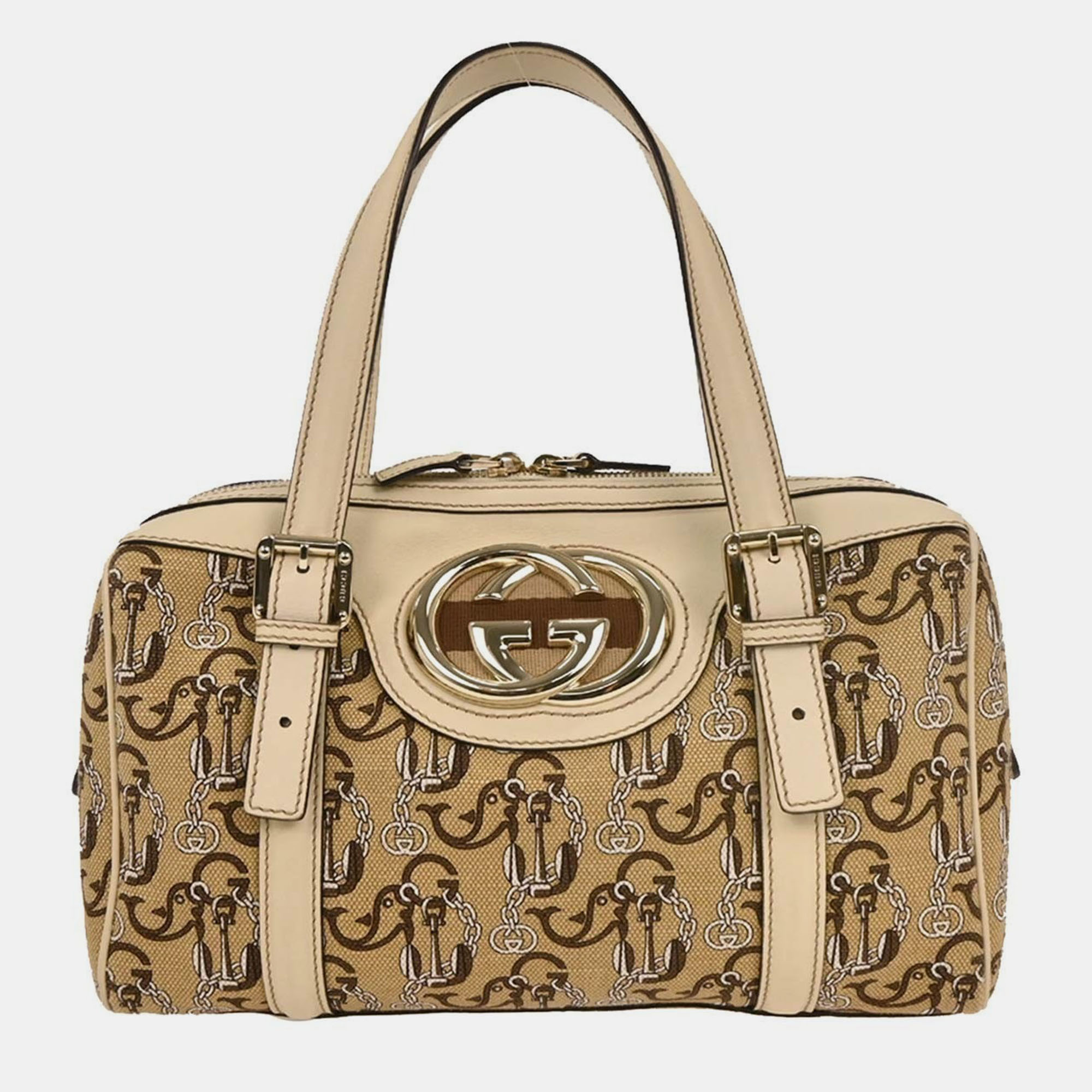 

Gucci Beige Canvas Interlocking Handbag