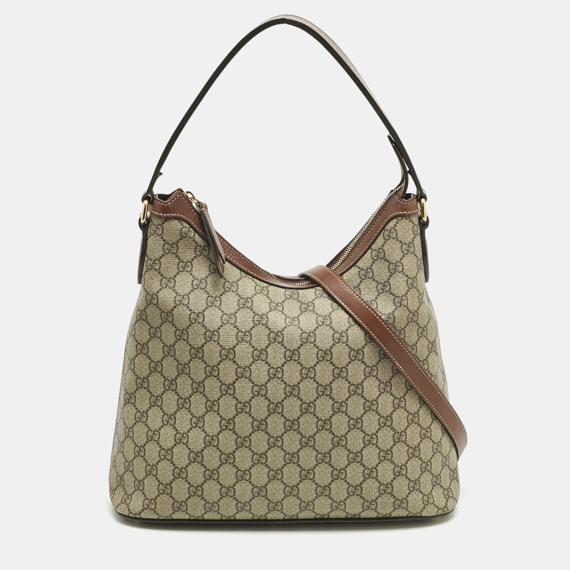 

Gucci Brown/Beige GG Supreme Canvas Linea A Hobo