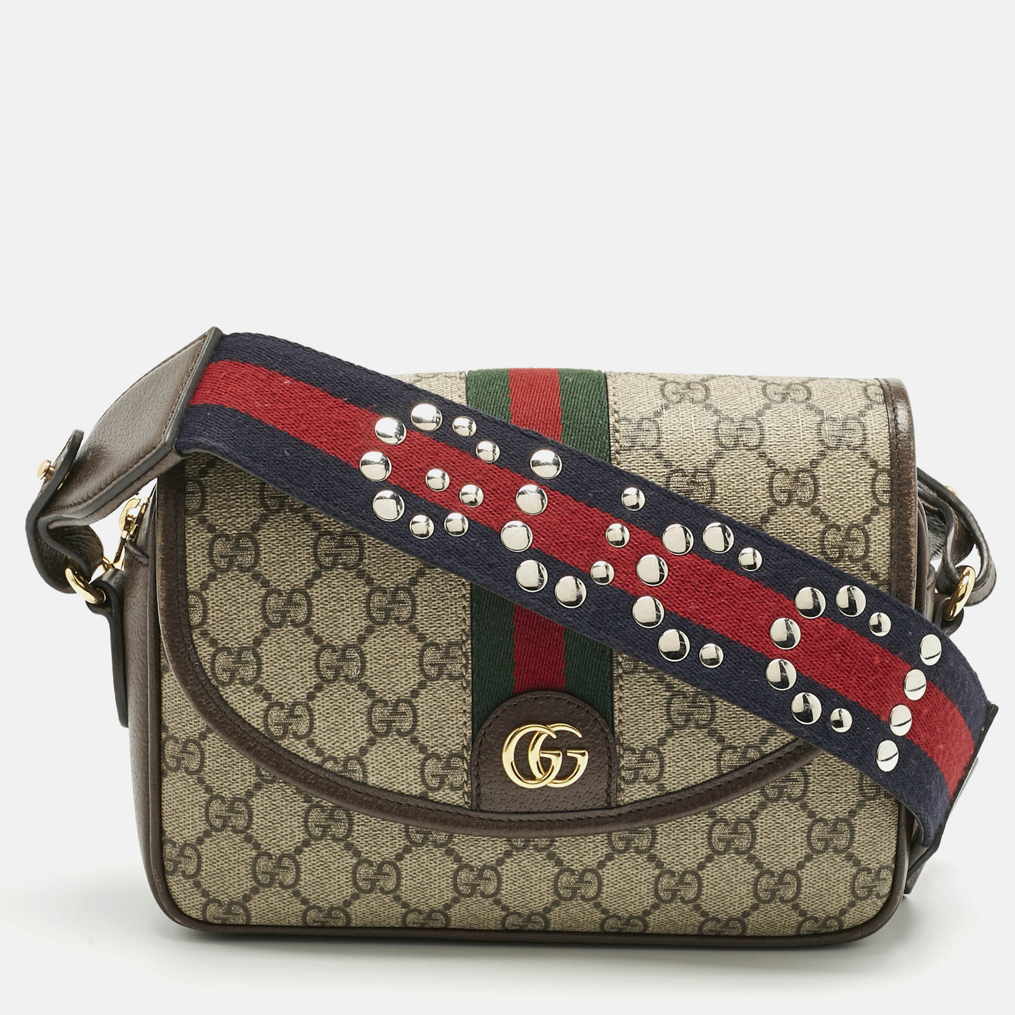 

Gucci Beige/Brown GG Supreme Canvas and Leather Small Ophidia Shoulder Bag