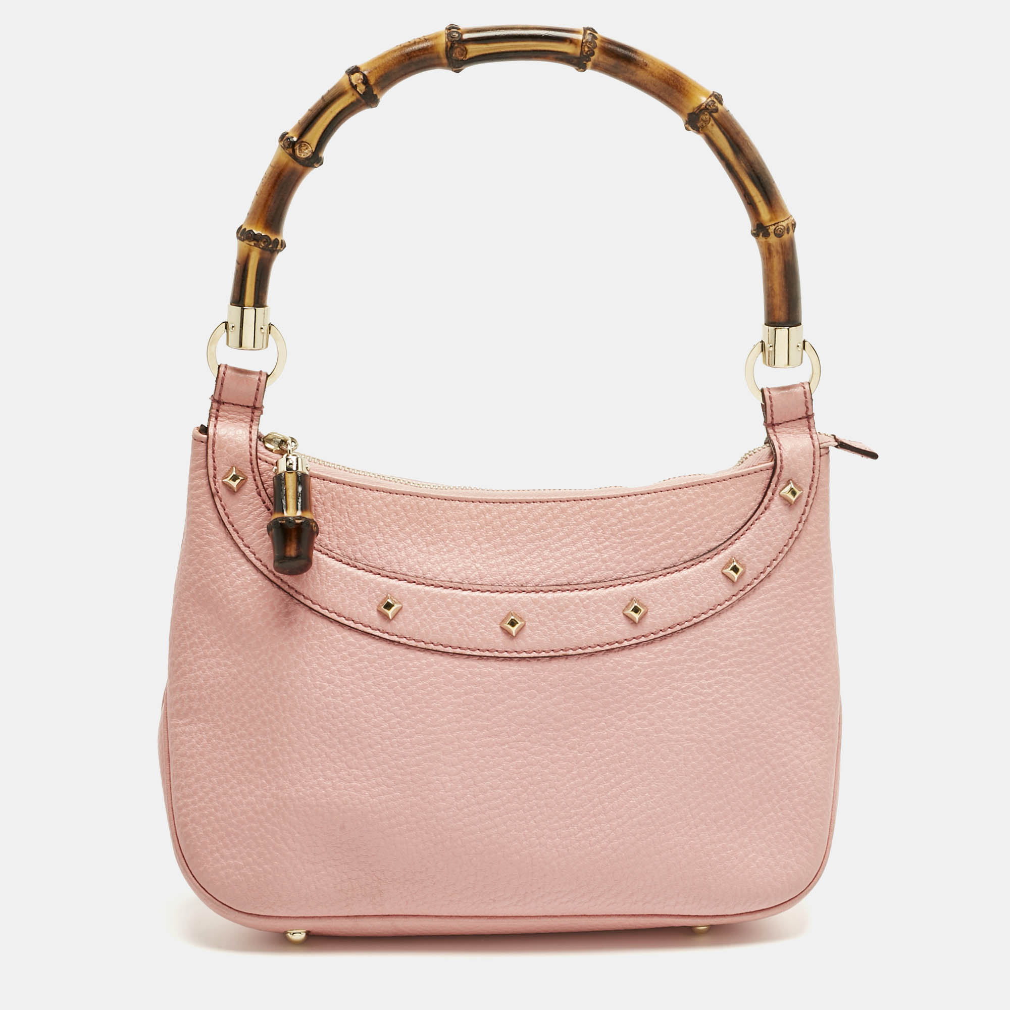 

Gucci Light Pink Leather Anita Bamboo Hobo