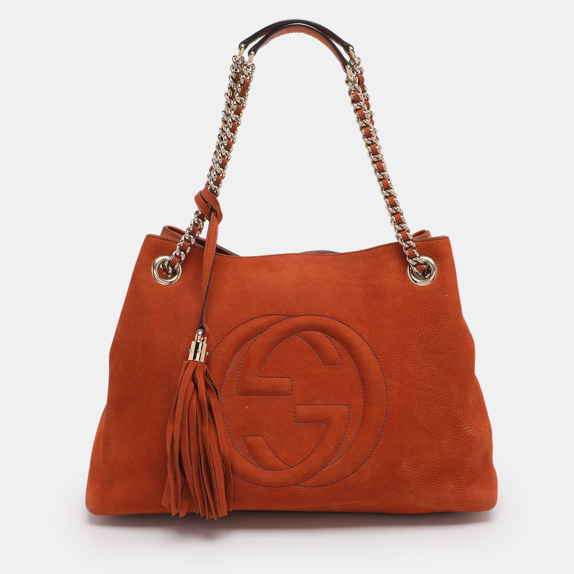 

Gucci Orange Nubuck Leather  Soho Tote